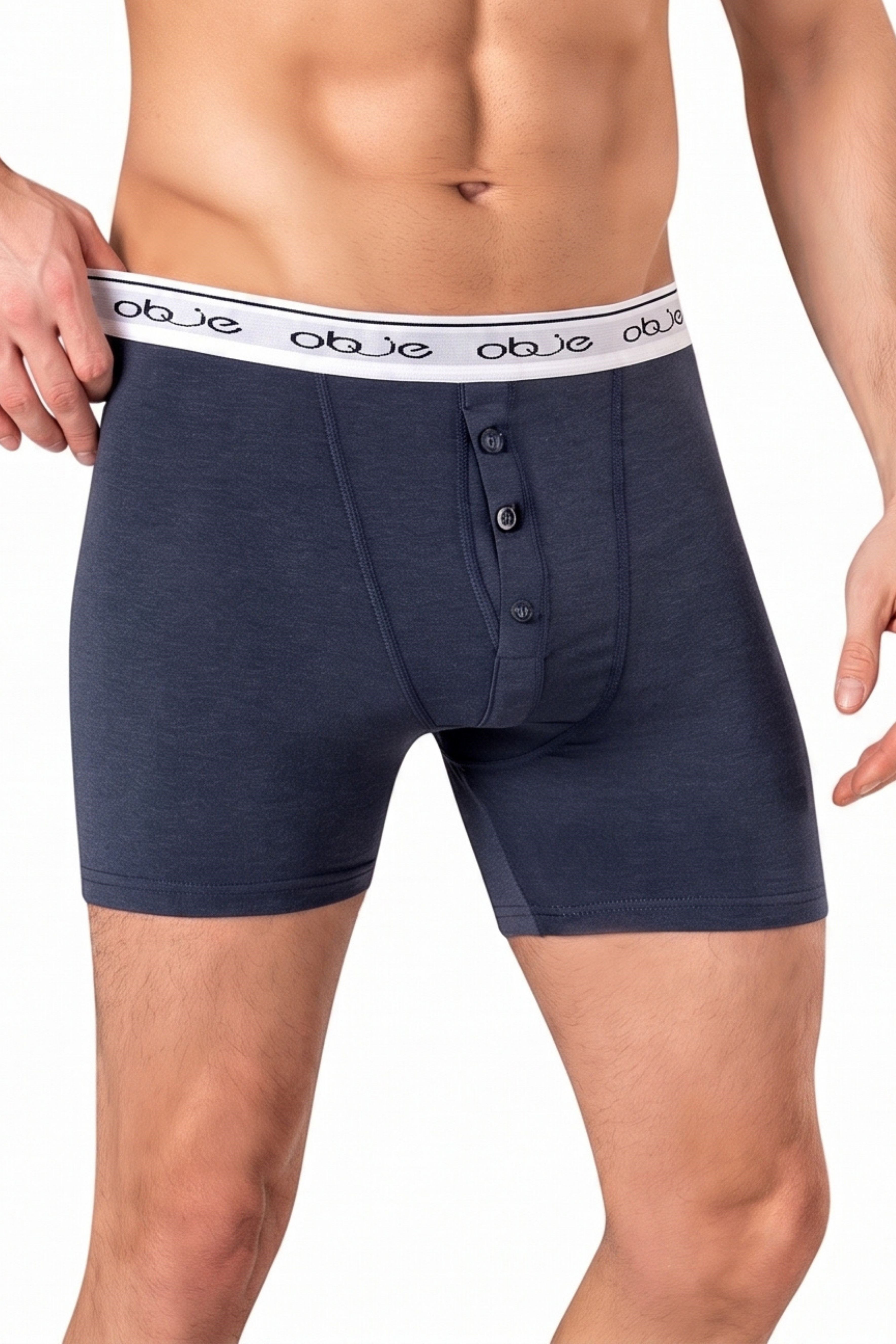 Erkek Füme Dıştan Lastikli Üç Düğmeli Boxer