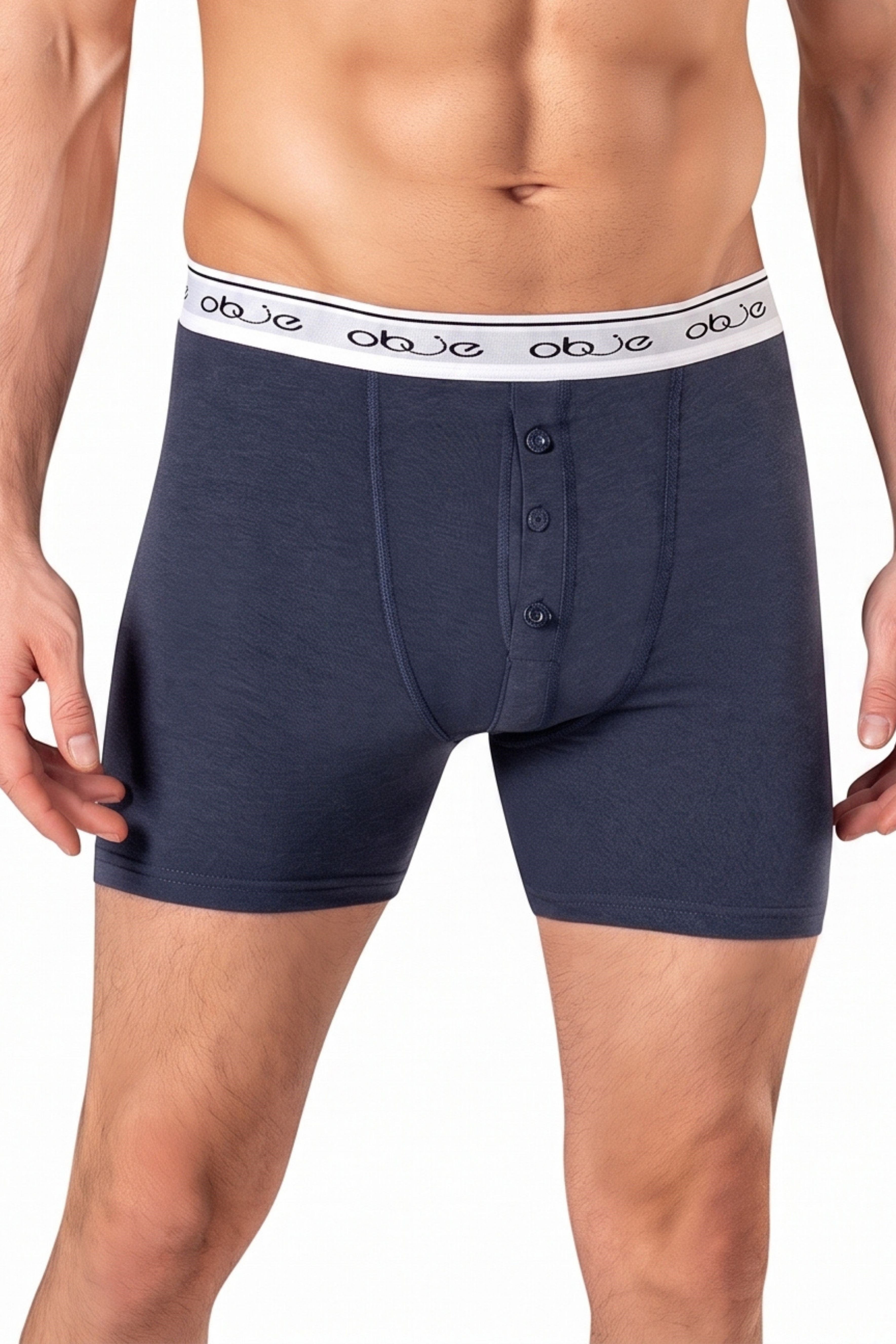 Erkek Füme Dıştan Lastikli Üç Düğmeli Boxer