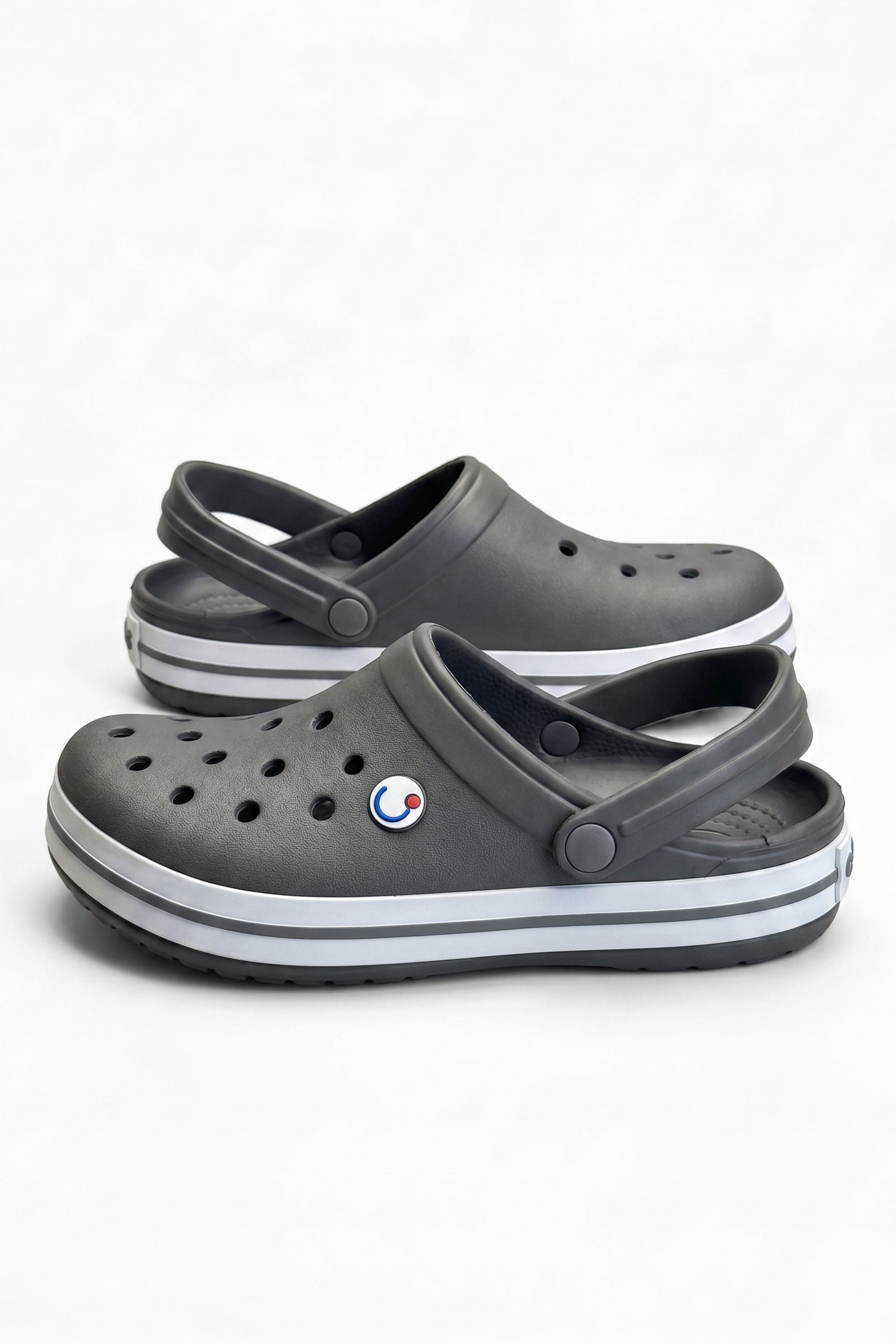 Erkek Gri Crocs Tarzı Delikli Kaymaz Sabo Terlik
