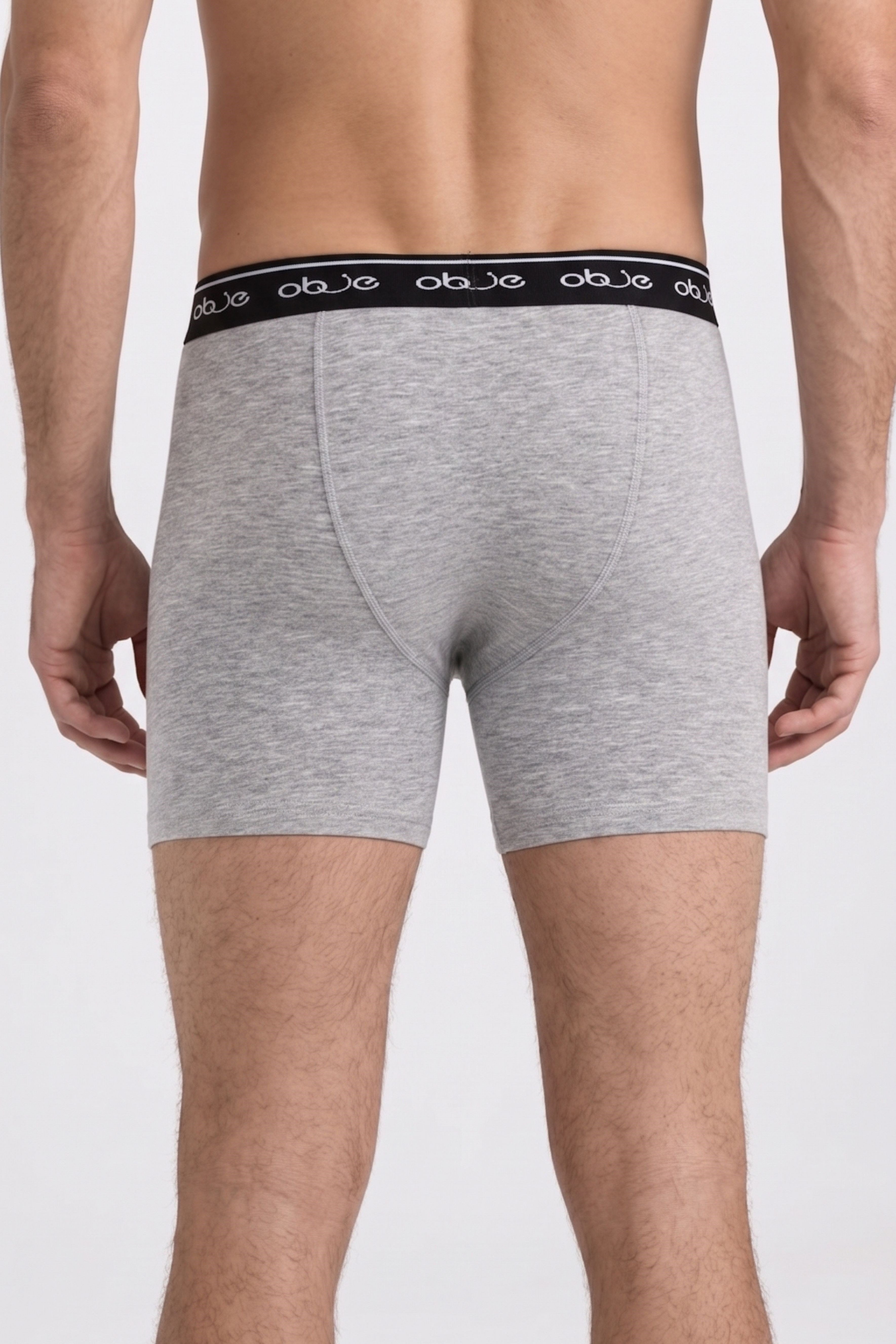 Erkek Gri Dıştan Lastikli Üç Düğmeli Boxer