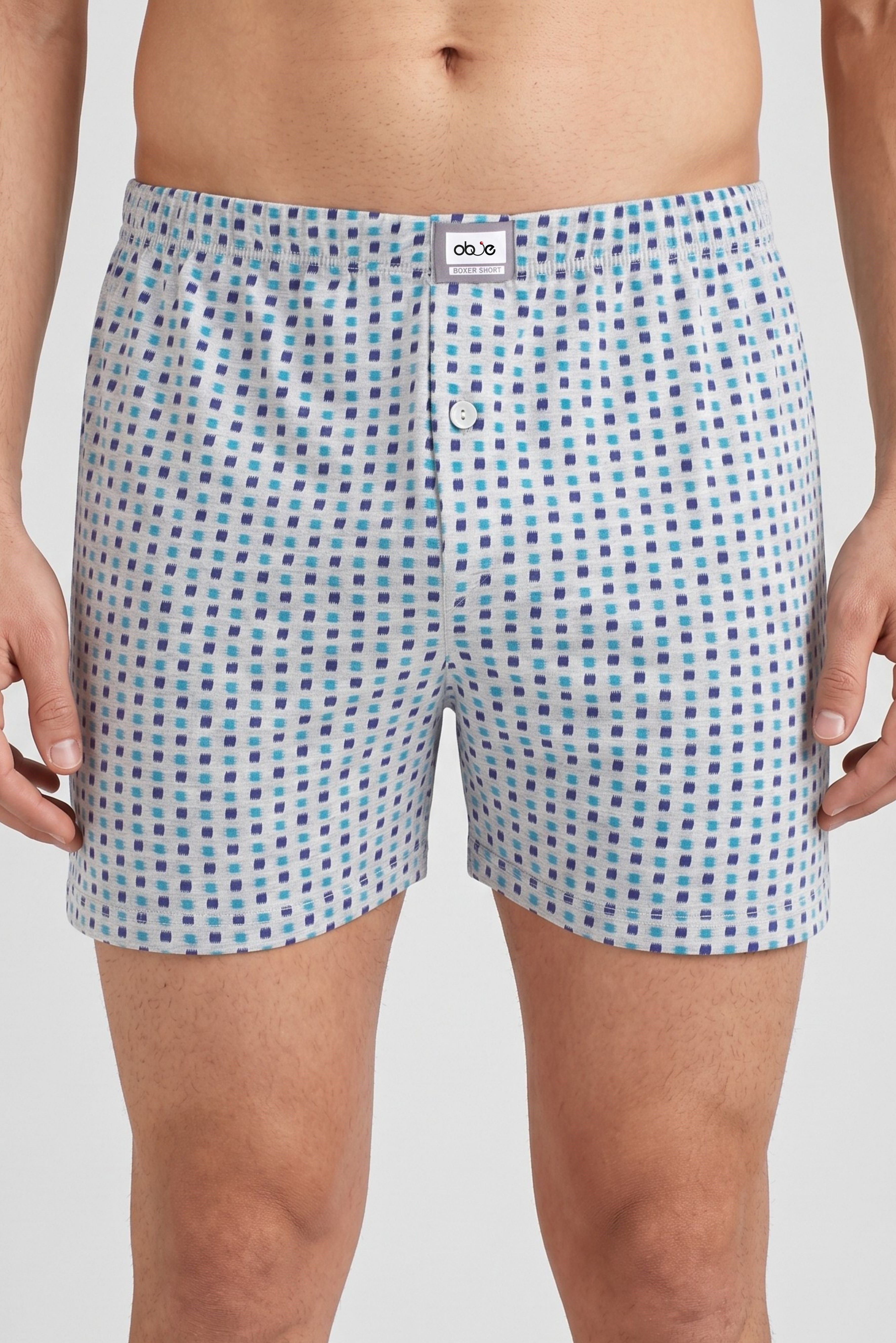 Erkek Gri Fırça Desen Süprem Dar Kesim Boxer