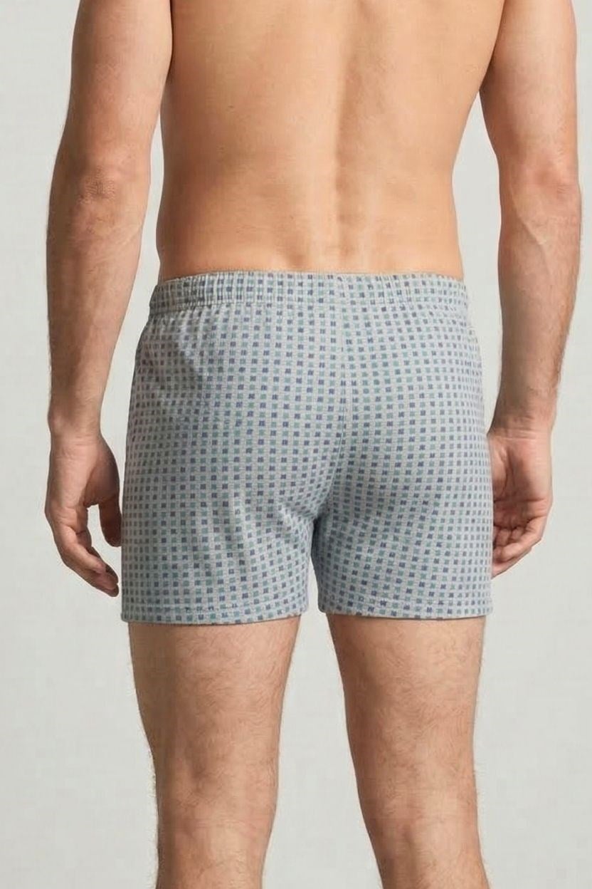 Erkek Gri Fırça Desenli Boxer