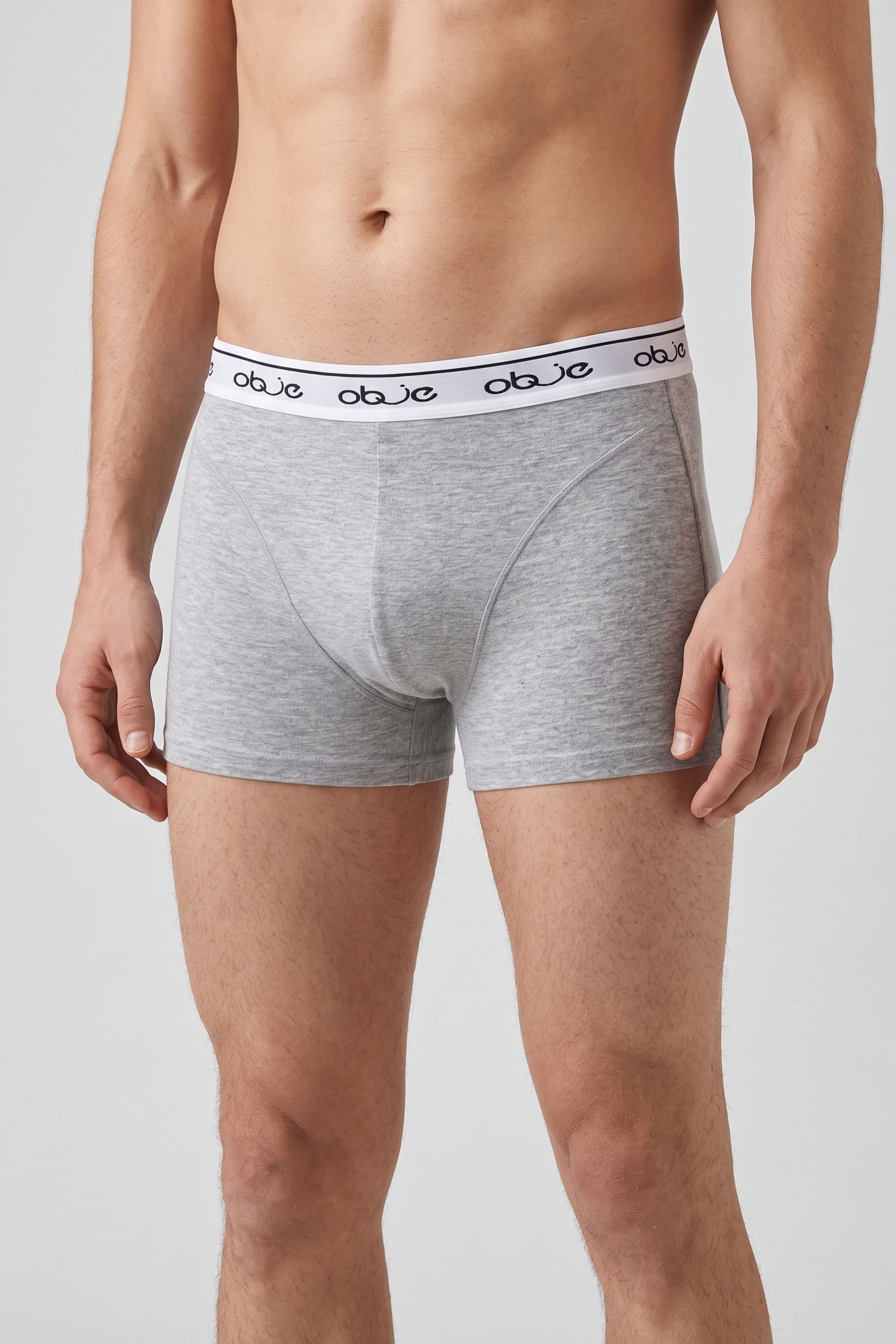 Erkek Gri Melanj Dıştan Lastikli Boxer