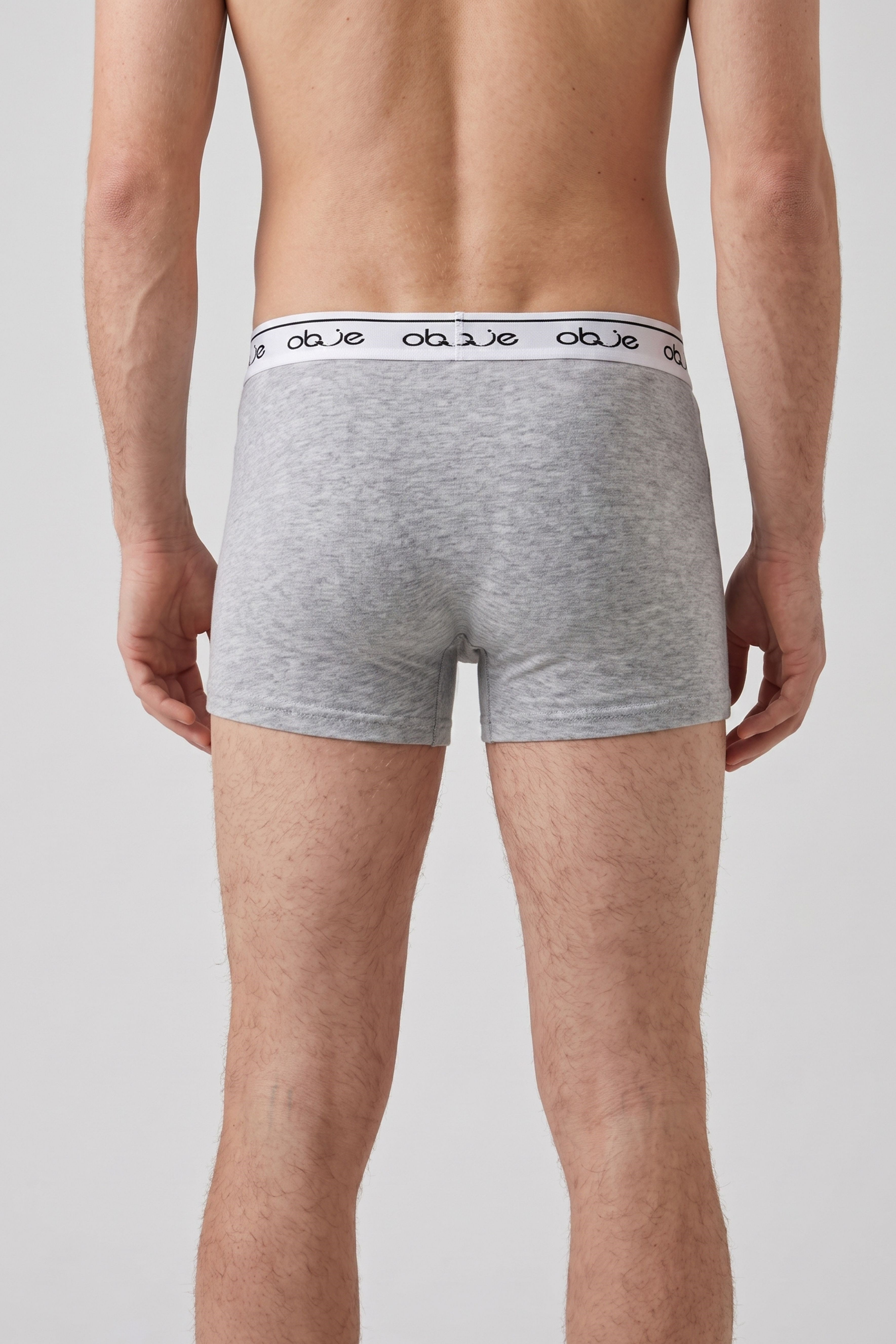 Erkek Gri Melanj Dıştan Lastikli Boxer
