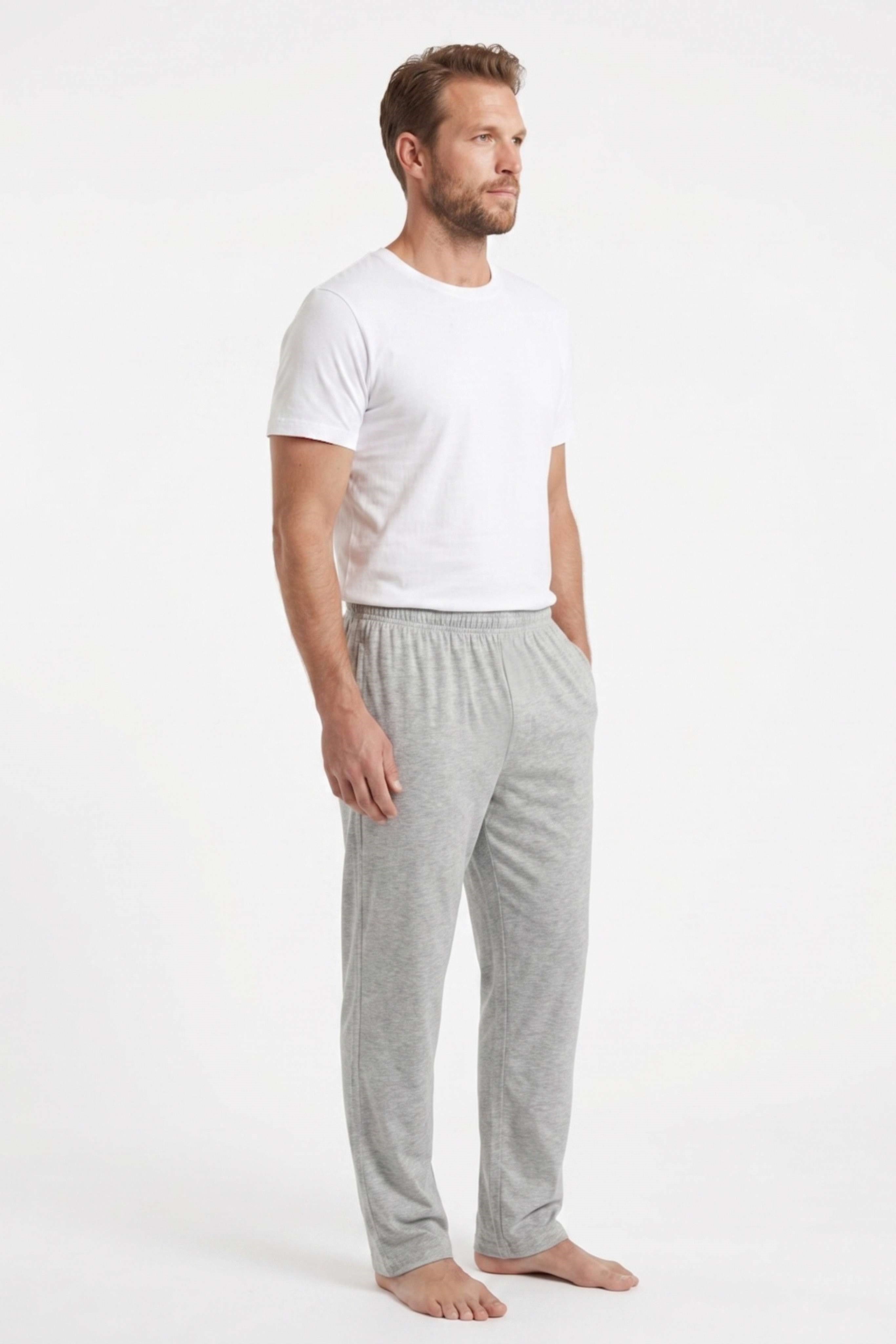 Erkek Gri Rahat Kesim Pijama Altı