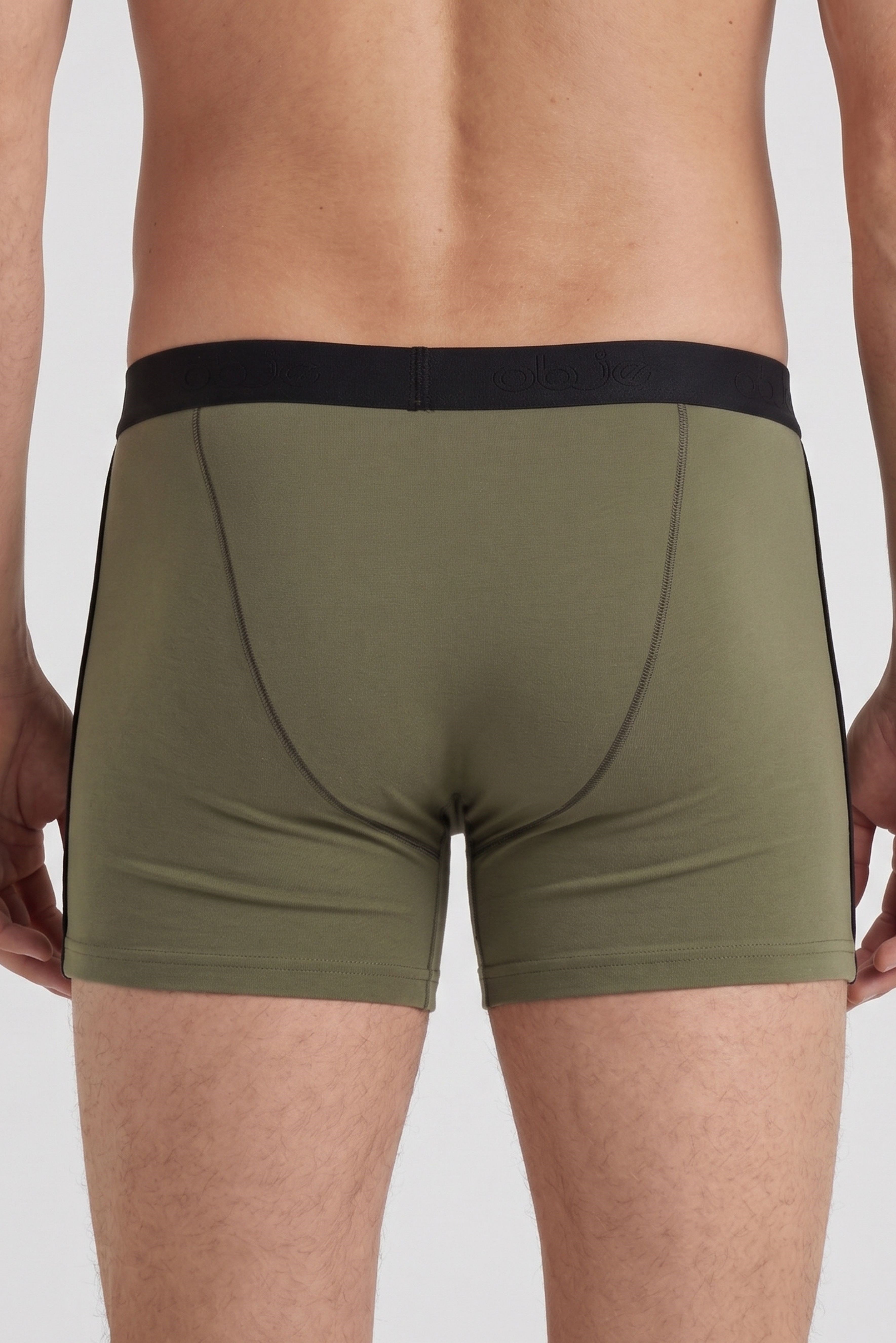 Erkek Haki Likra Cotton Boxer