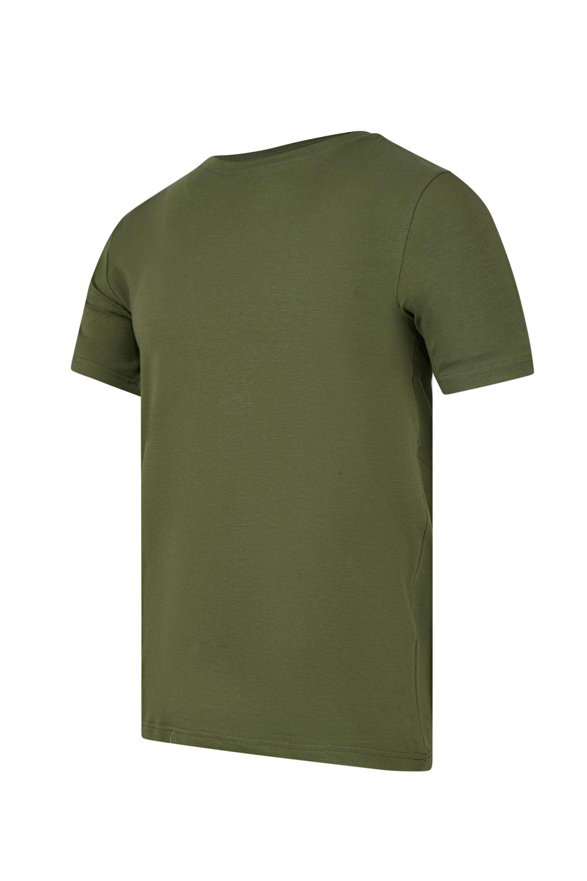 Erkek Haki Sıfır Yaka Yarım Kol T-shirt