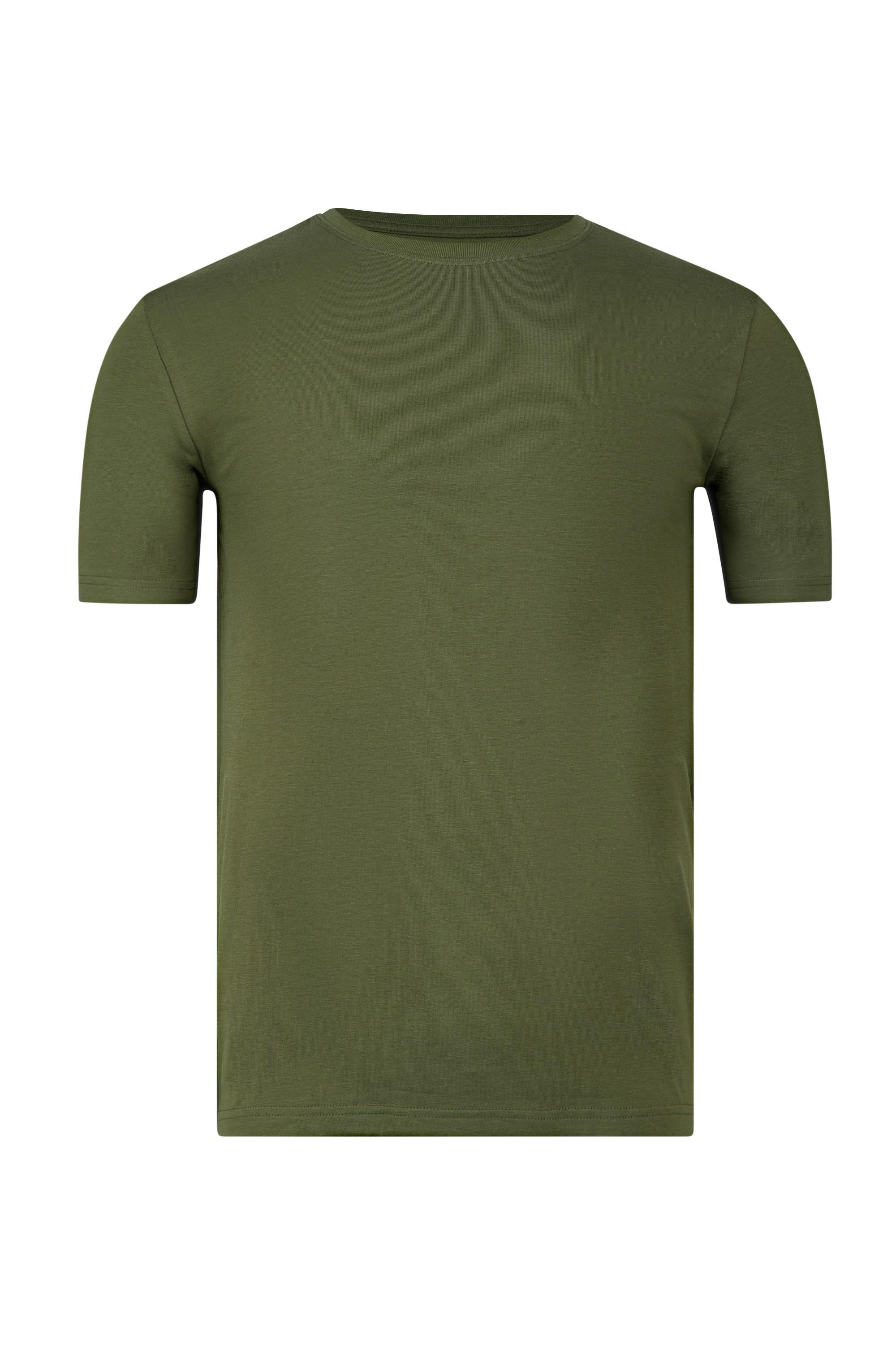 Erkek Haki Sıfır Yaka Yarım Kol T-shirt