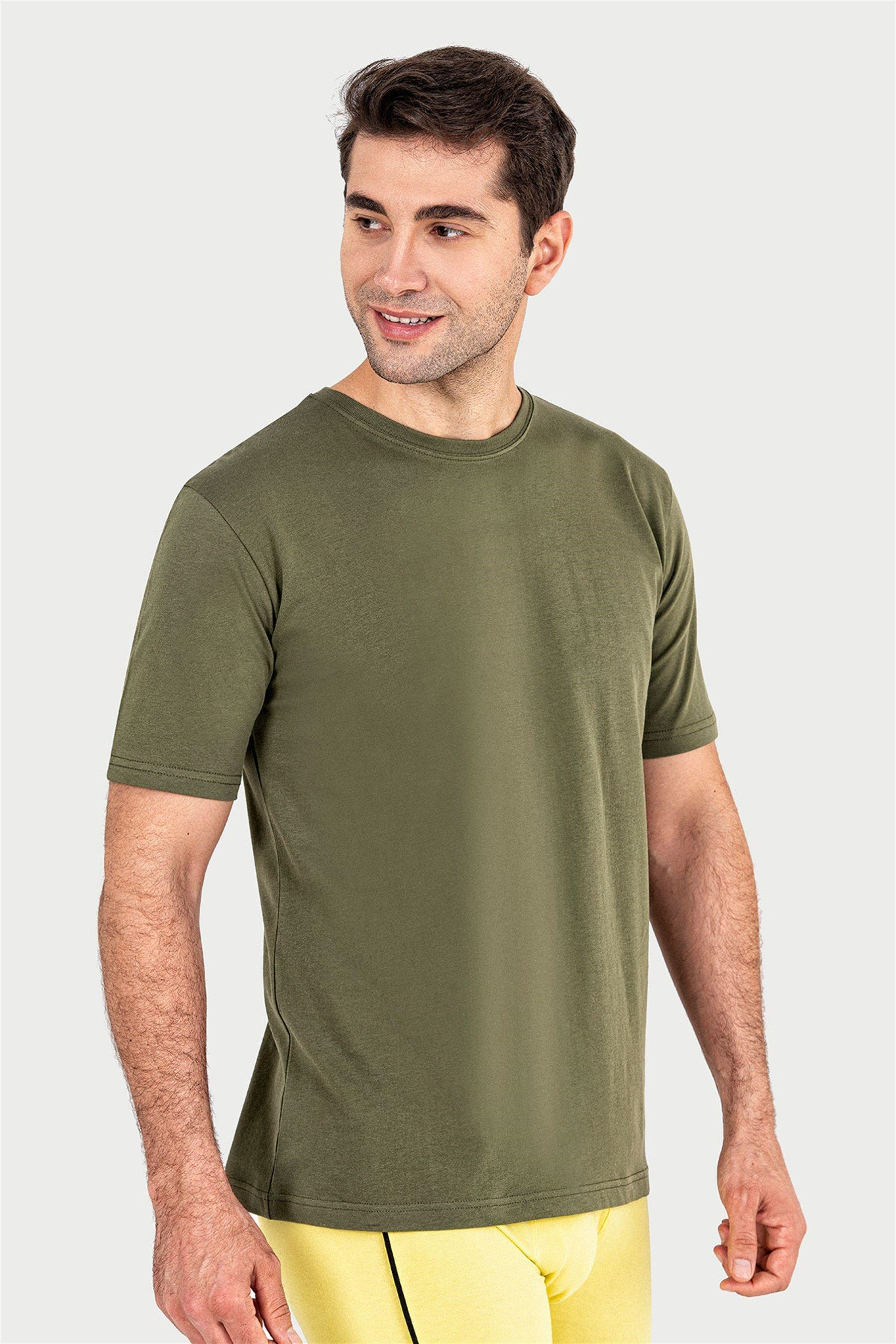 Erkek Haki Süprem Yarım Kol T-shirt