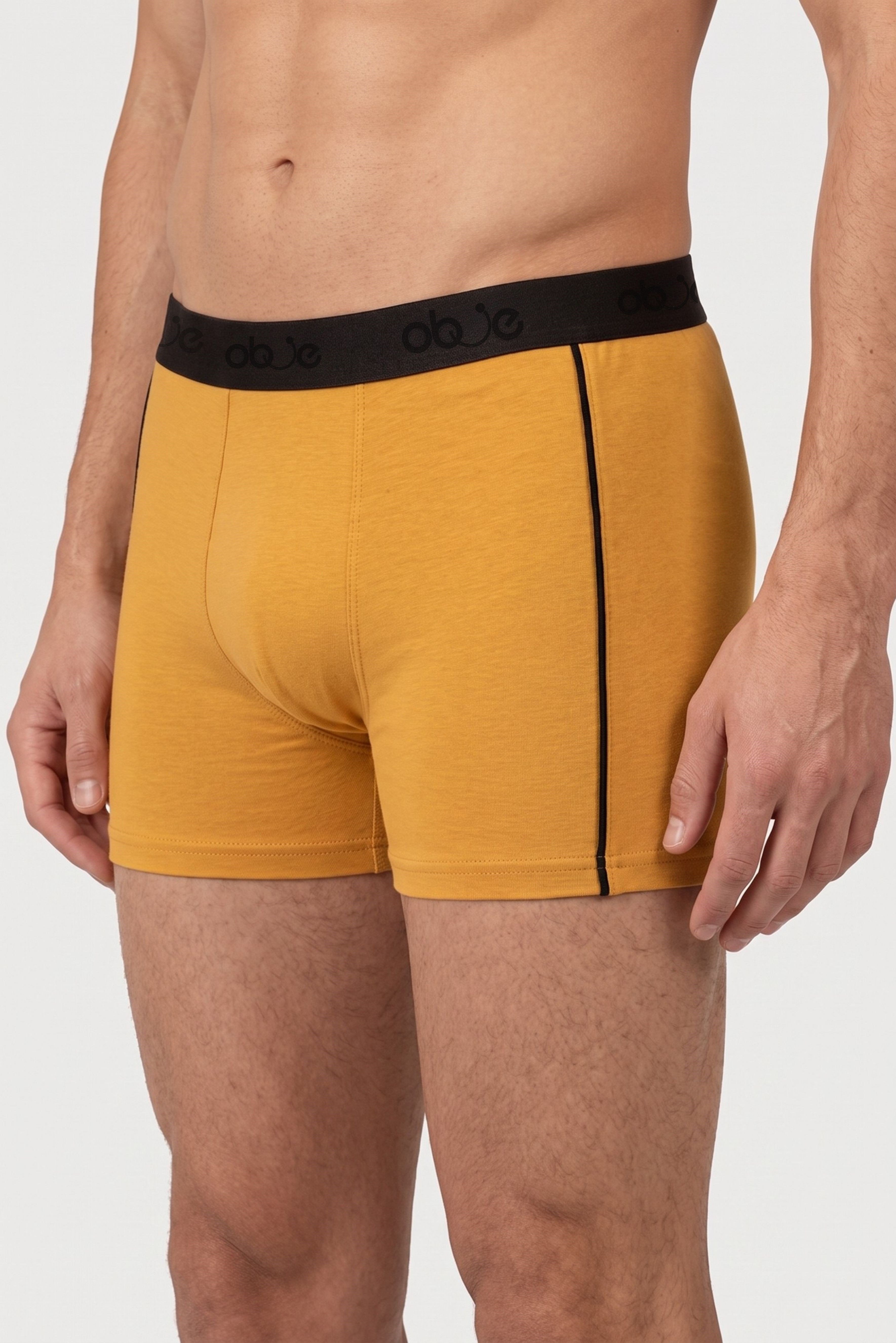 Erkek Hardal Likra Cotton Boxer