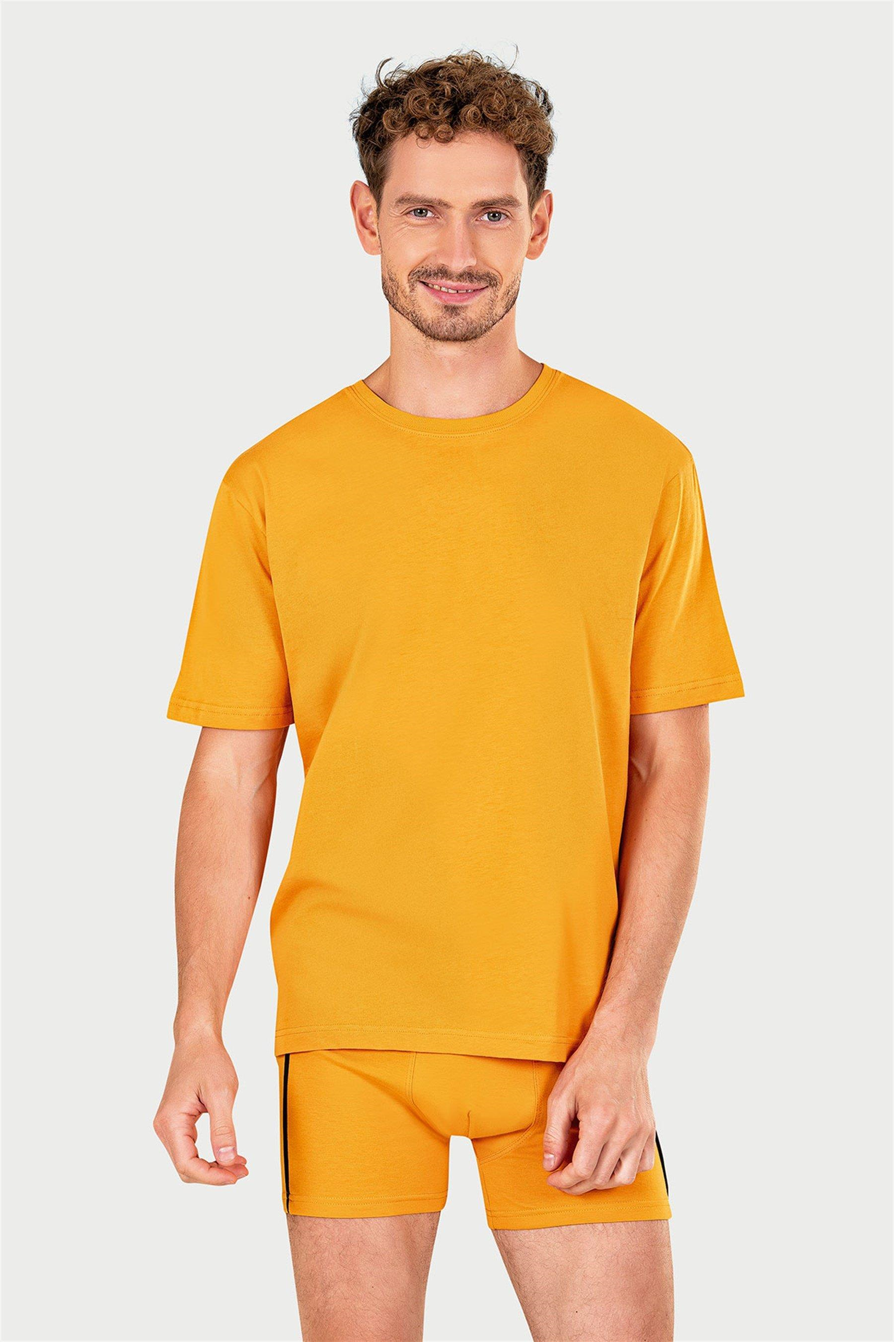 Erkek Hardal Süprem Yarım Kol T-shirt
