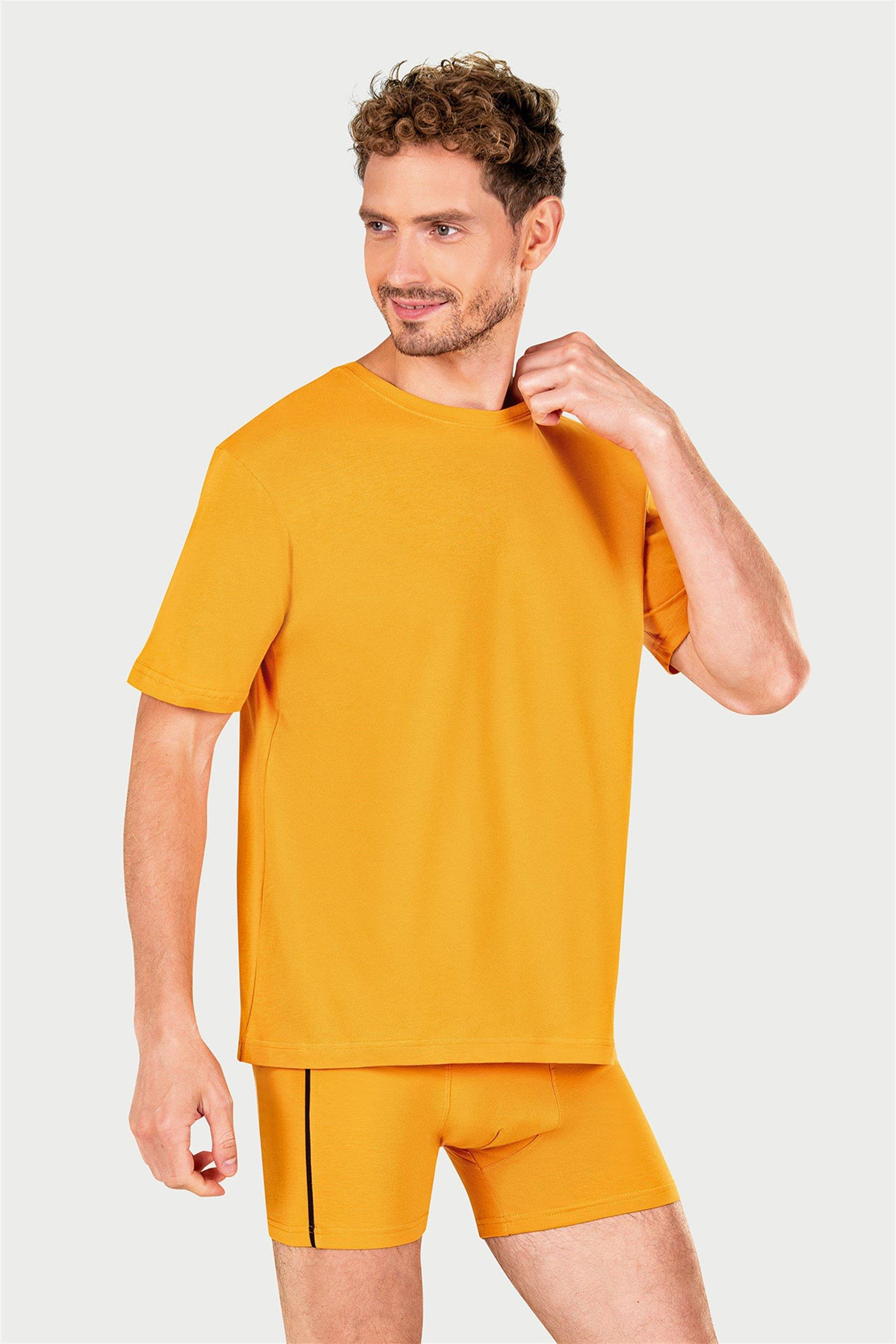 Erkek Hardal Süprem Yarım Kol T-shirt