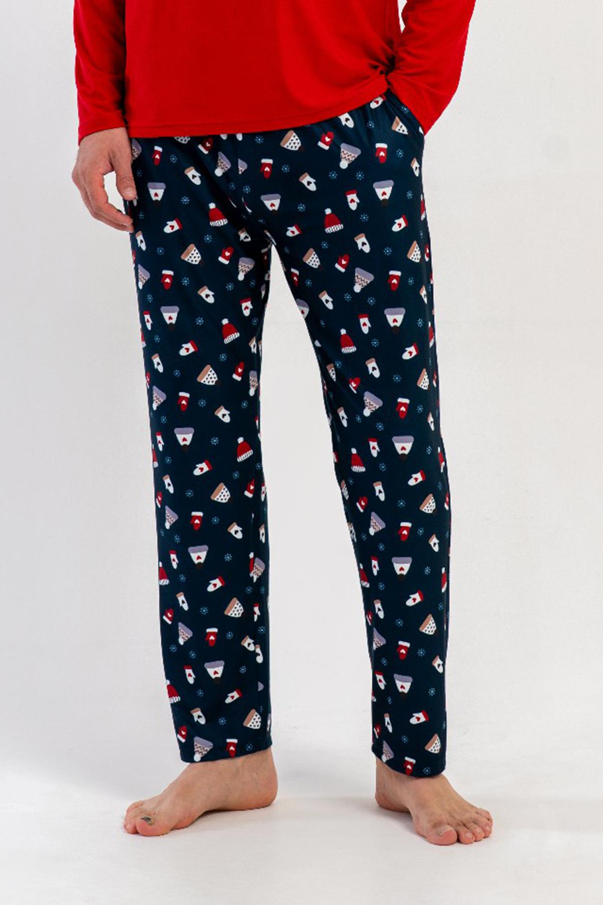 Erkek İndigo Marla Cepli Pijama Altı 