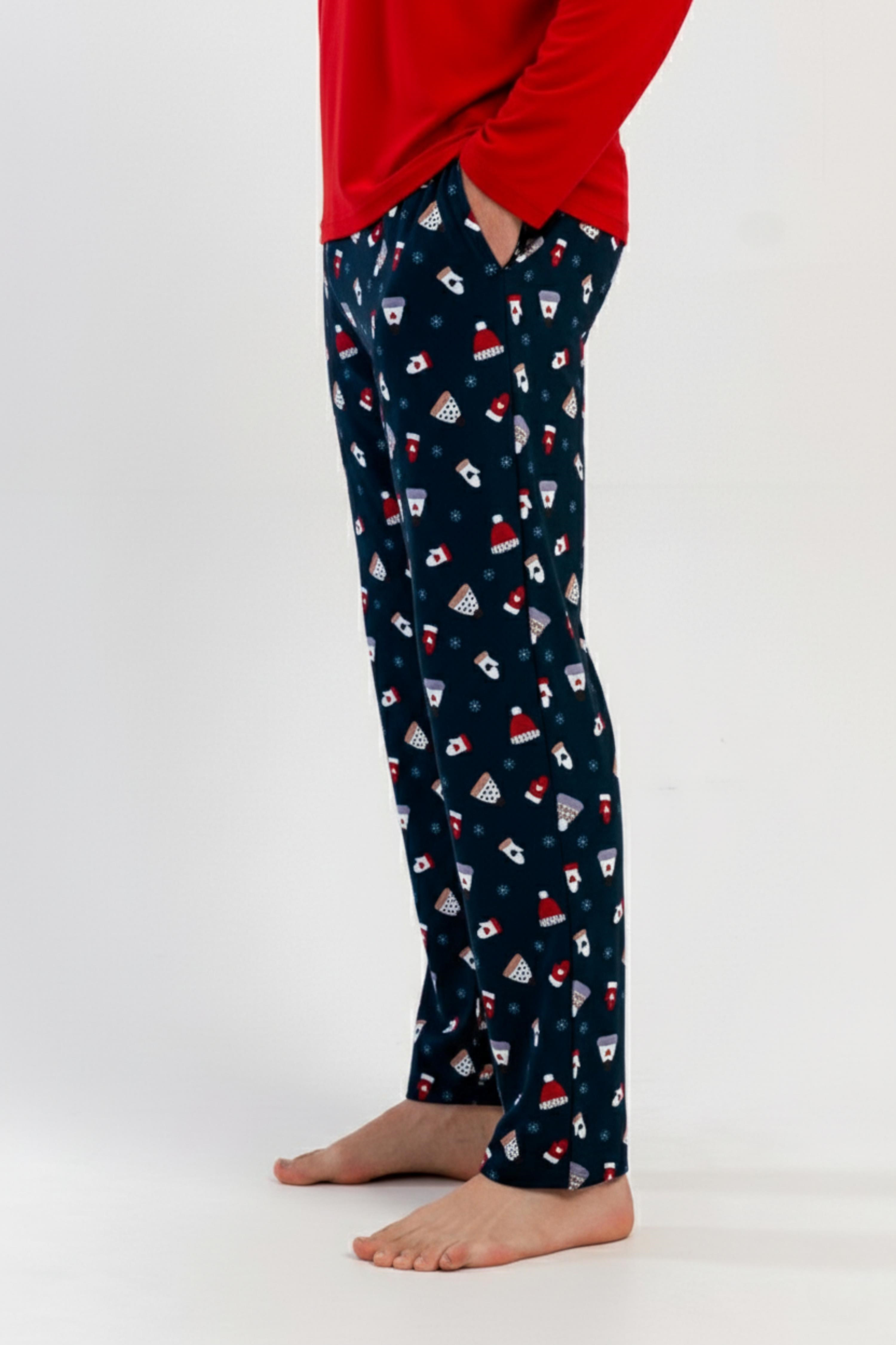 Erkek İndigo Marla Cepli Pijama Altı 