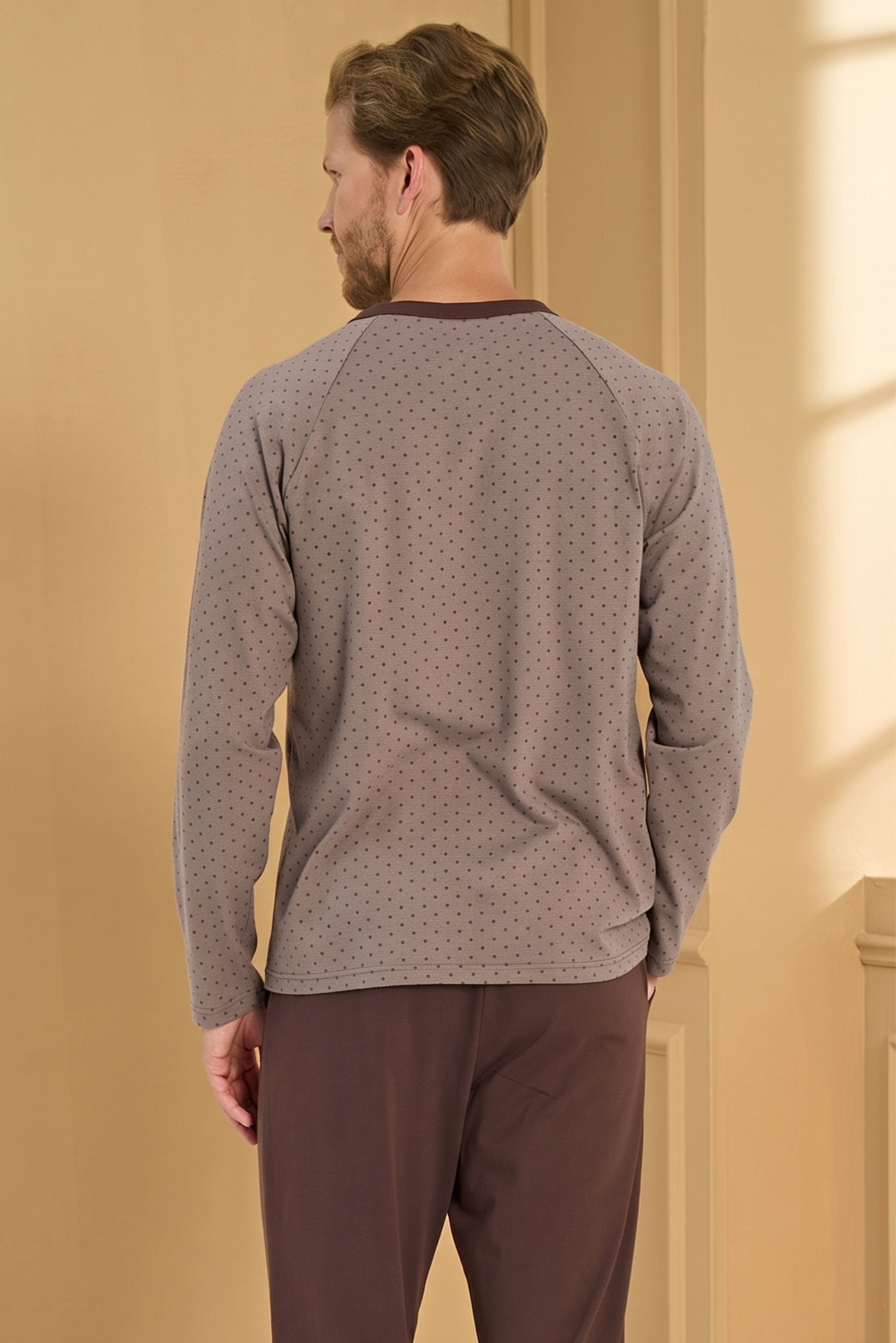 Erkek Kahverengi Pijama Üstü