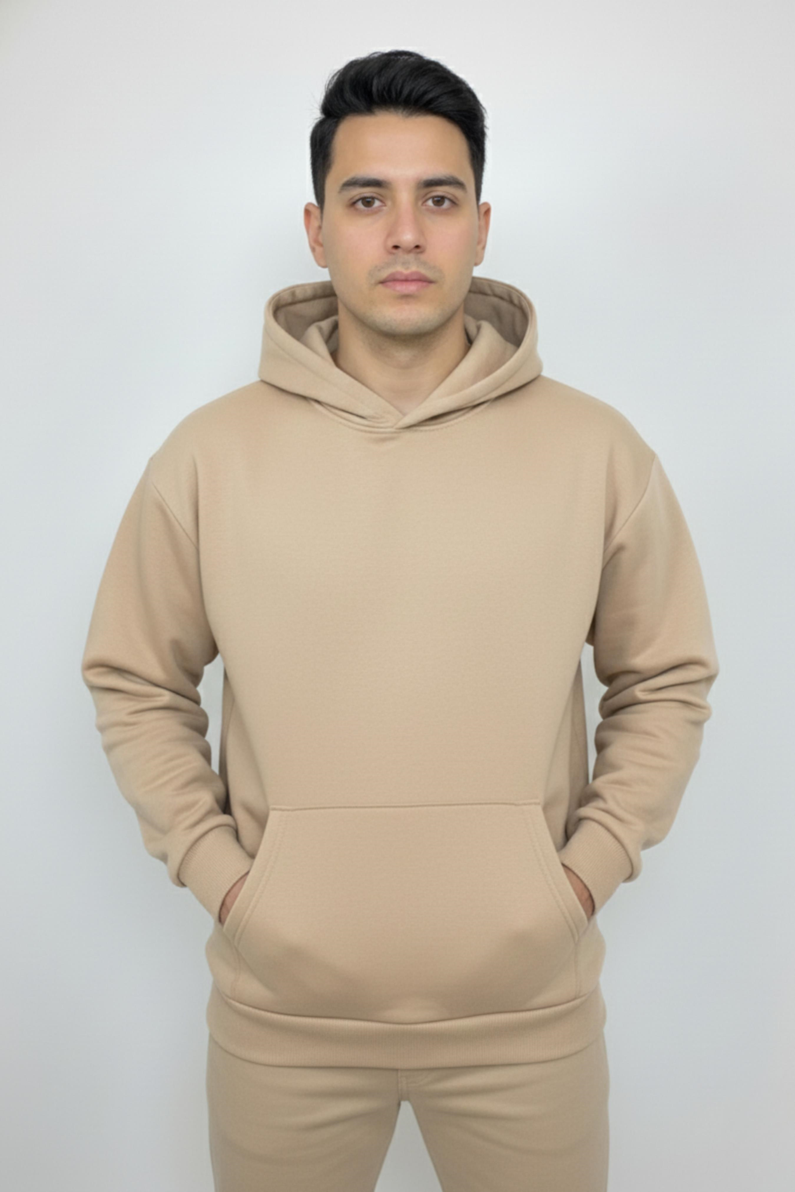 Erkek Koyu Bej 3 İplik Sweatshirt 
