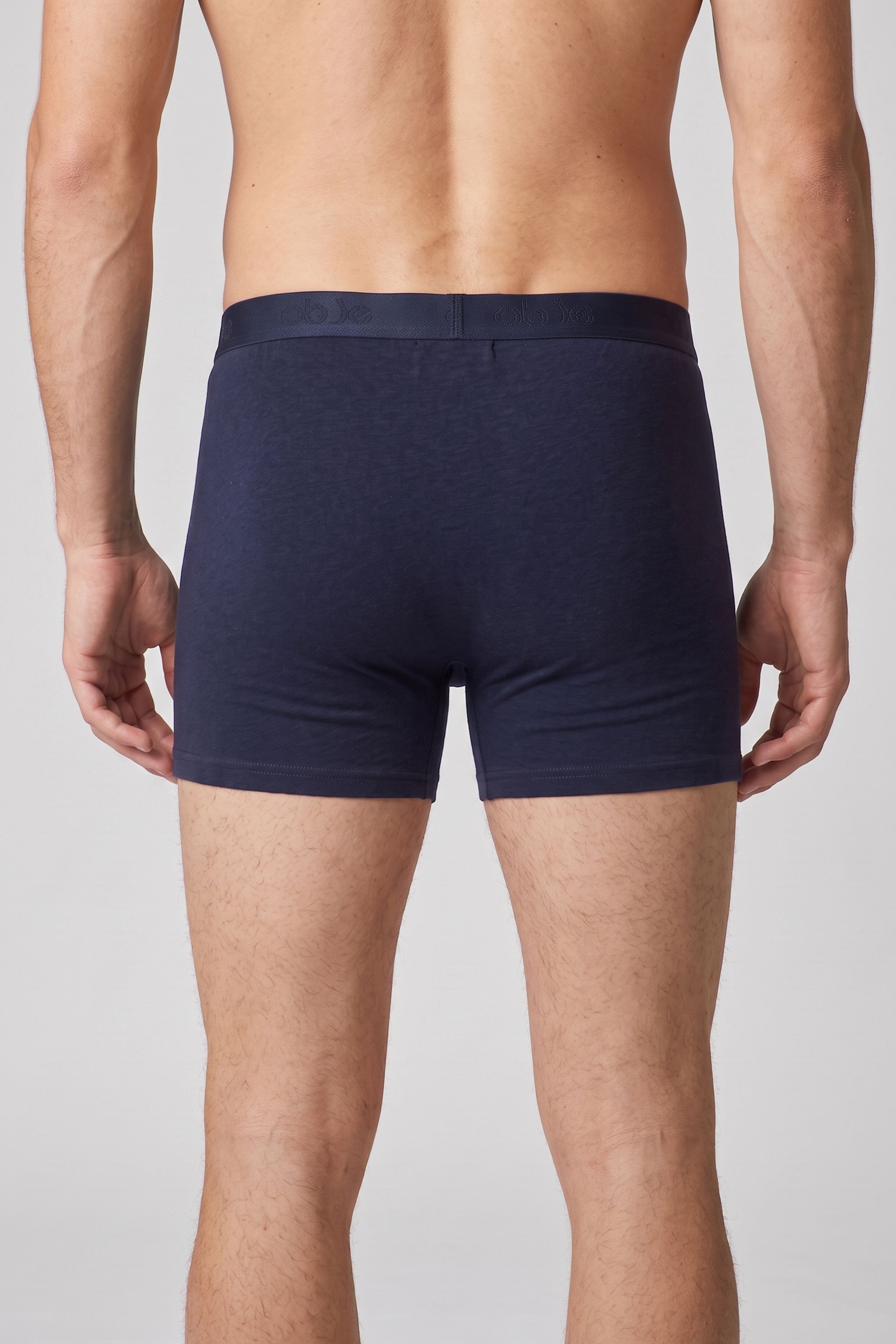 Erkek Lacivert Modal Dıştan Lastikli Düğmeli Boxer