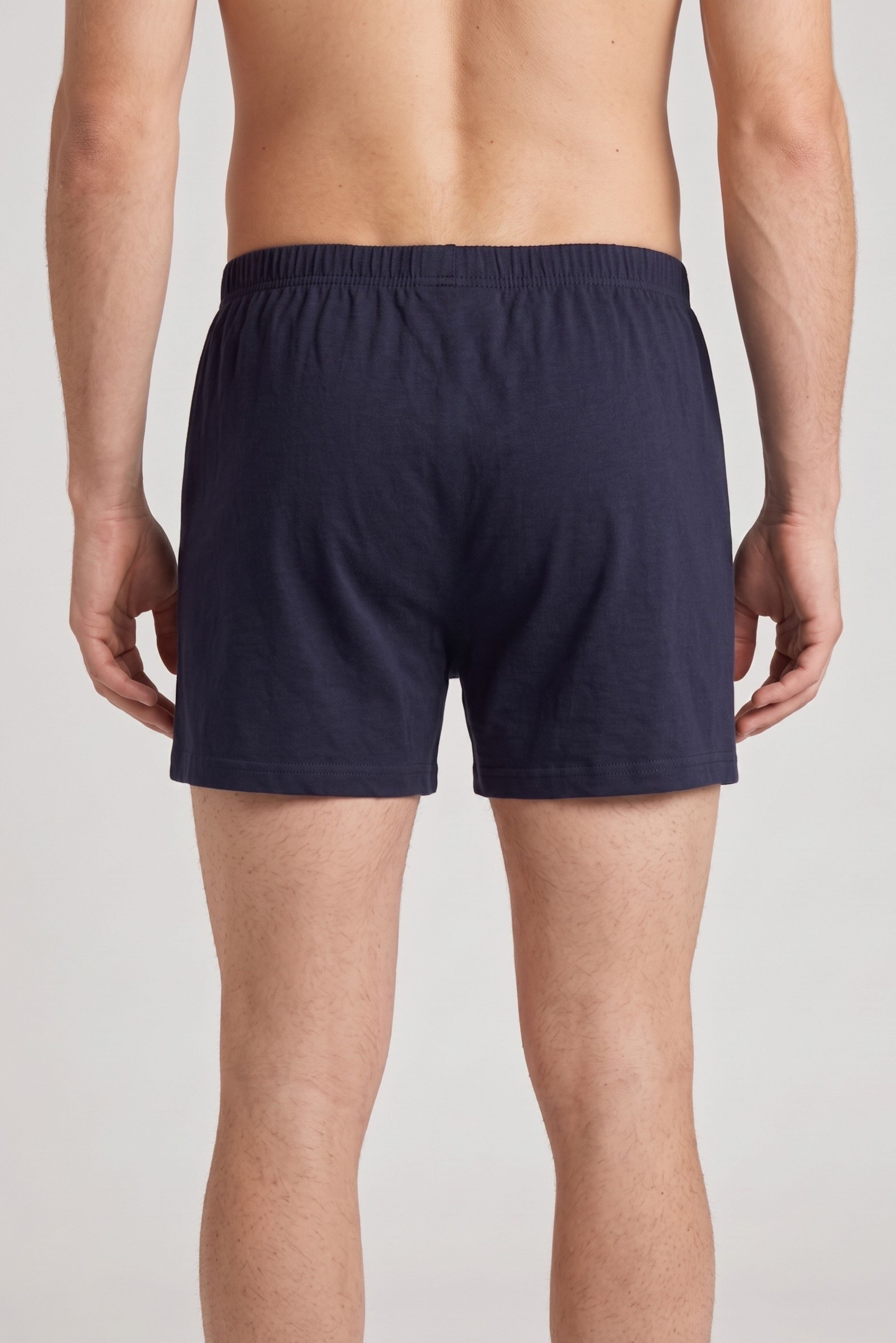Erkek Lacivert Penye Düğmeli Boxer