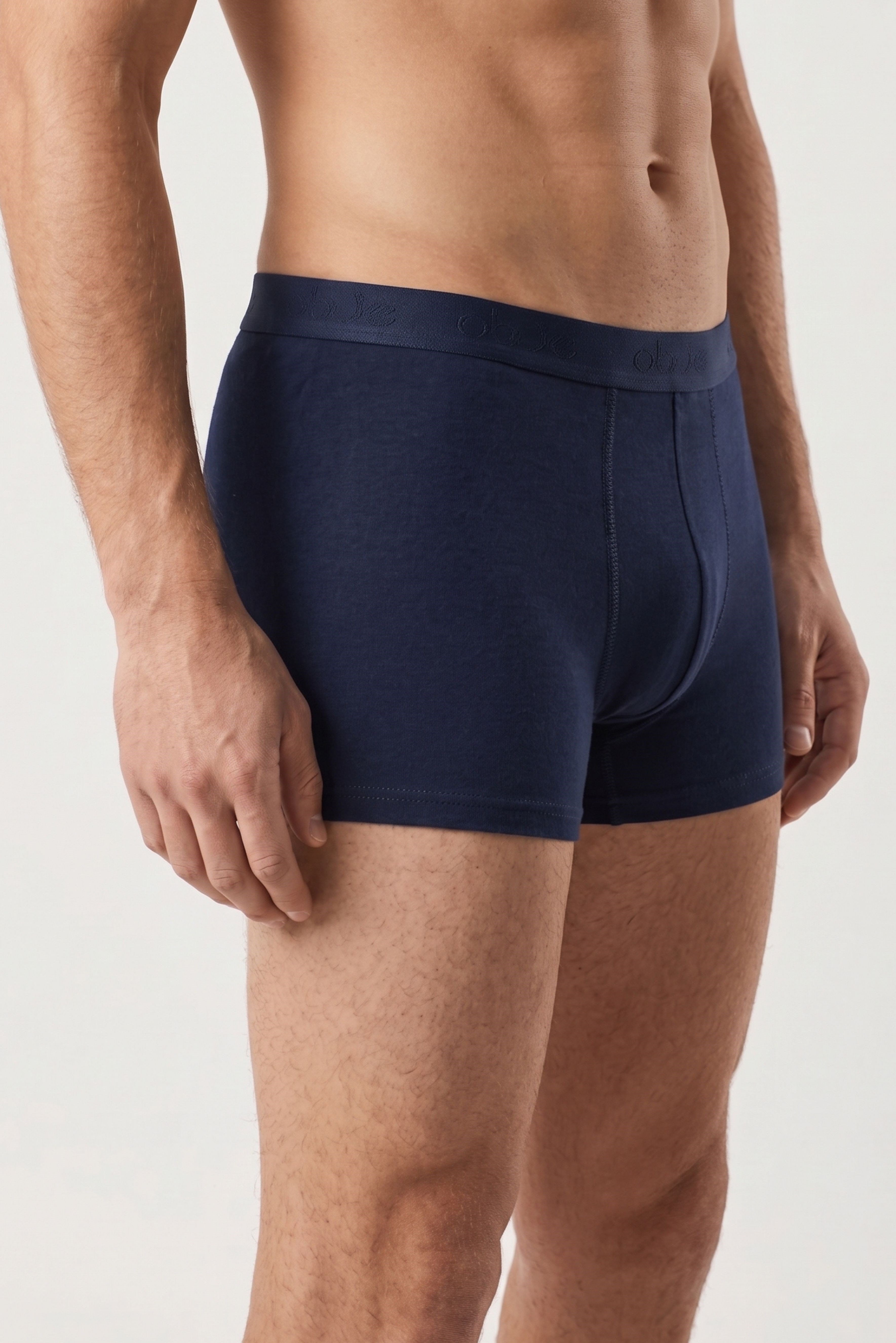 Erkek Lacivert Penye Modal Kısa Boxer