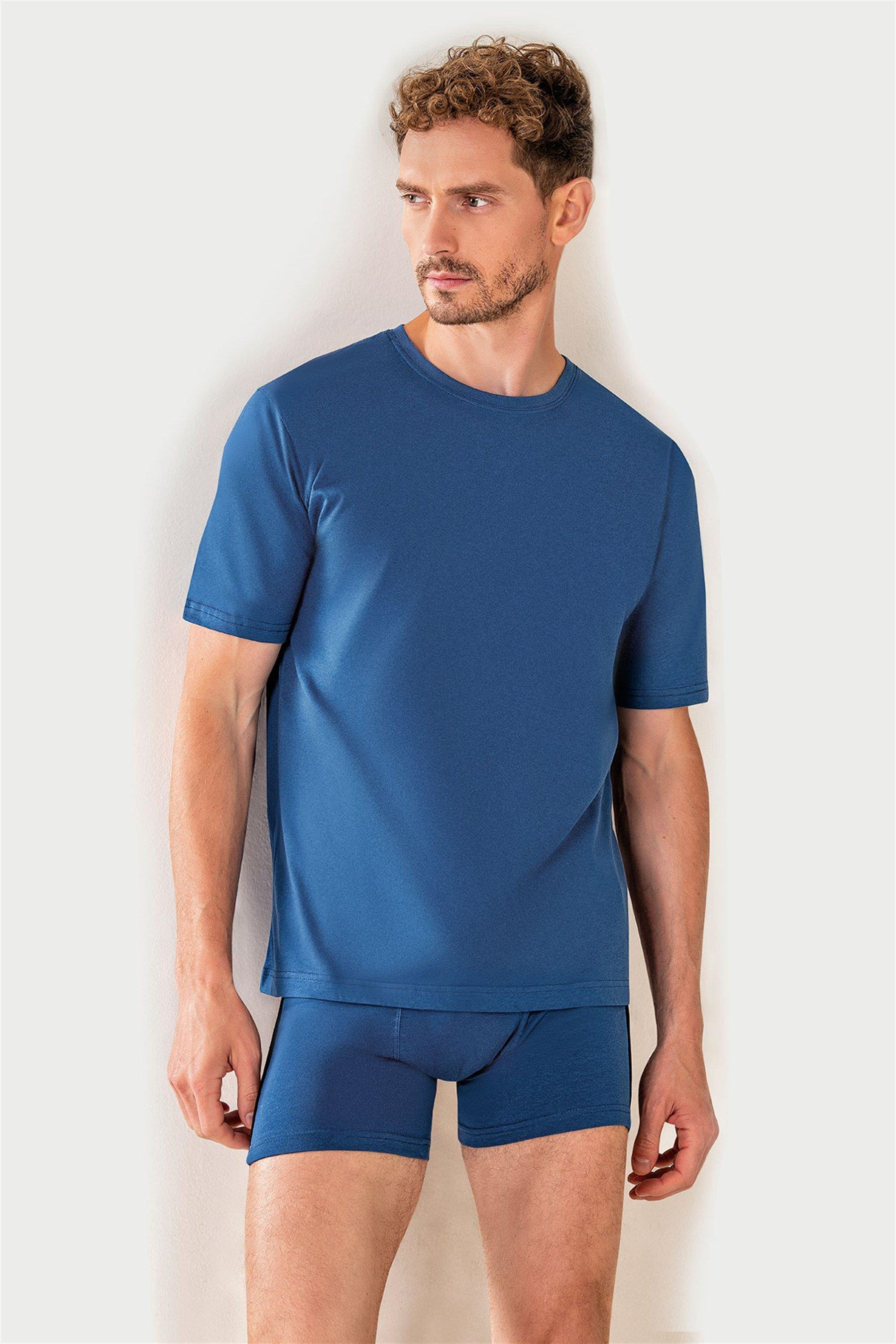 Erkek Lacivert Süprem Yarım Kol T-shirt