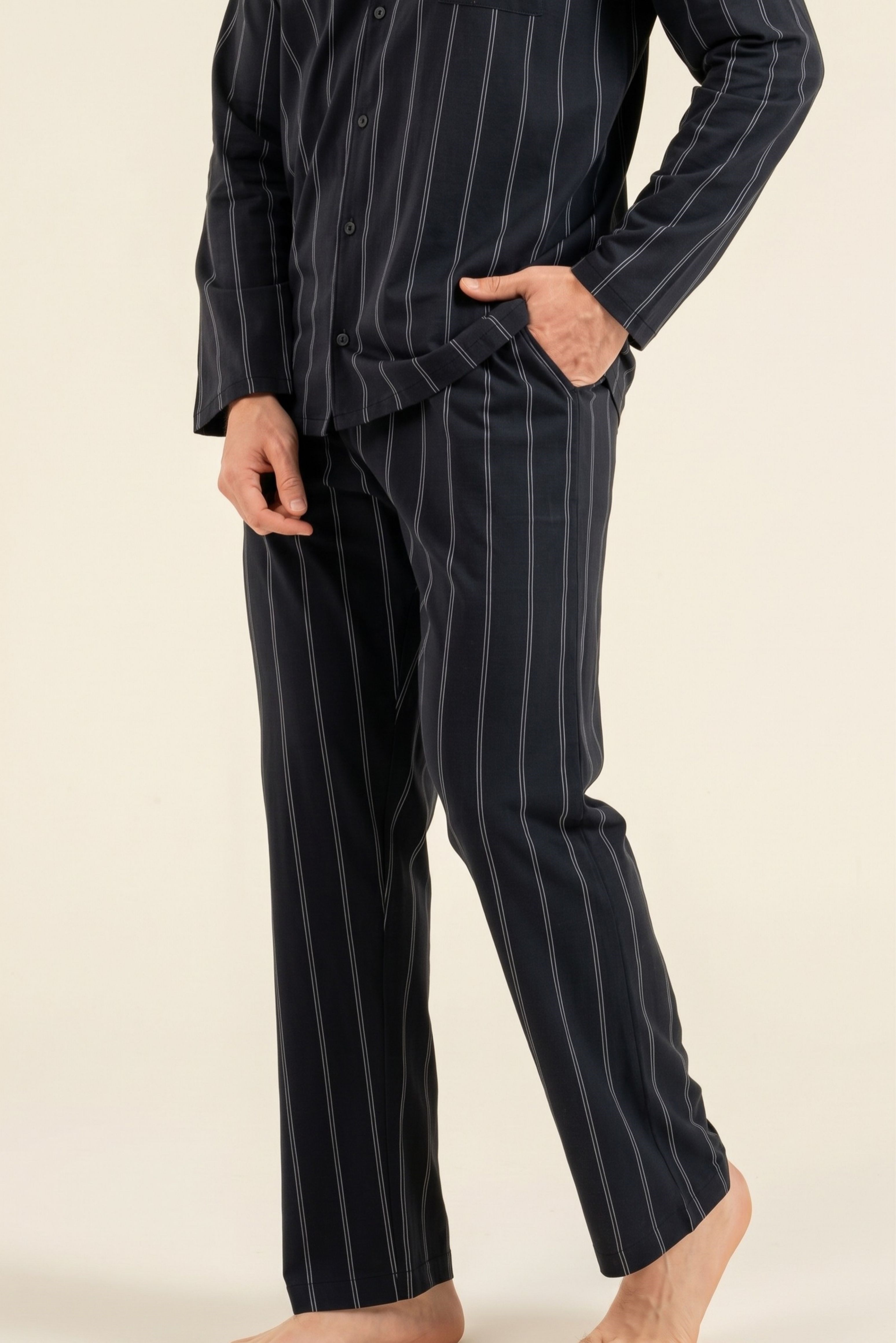 Erkek Lacivert Uzun Pijama Altı