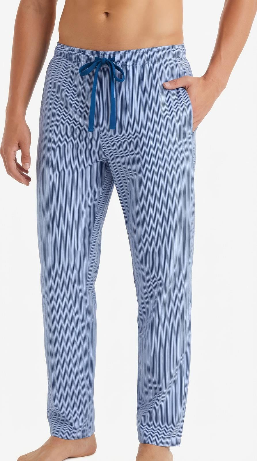 Erkek Mavi Çizgili Pijama Altı