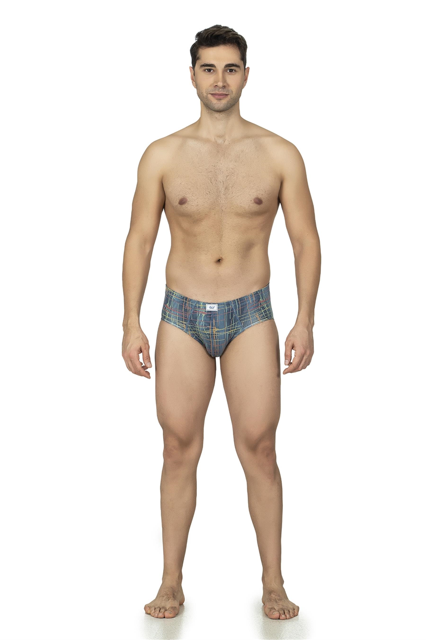 Erkek Mavi Çizgili Zikzaklı Cotton Slip
