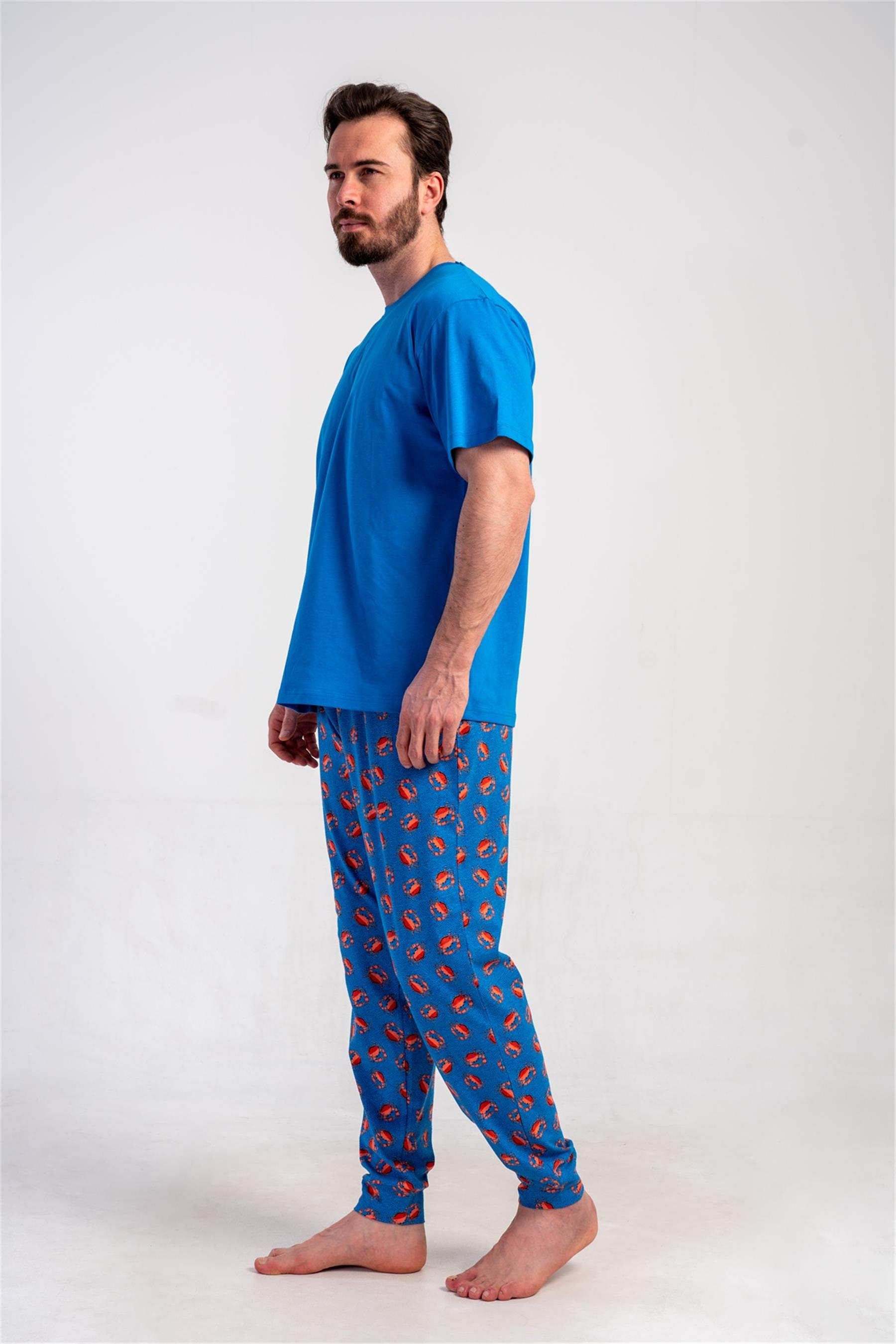 Erkek Mavi Oversize Üst