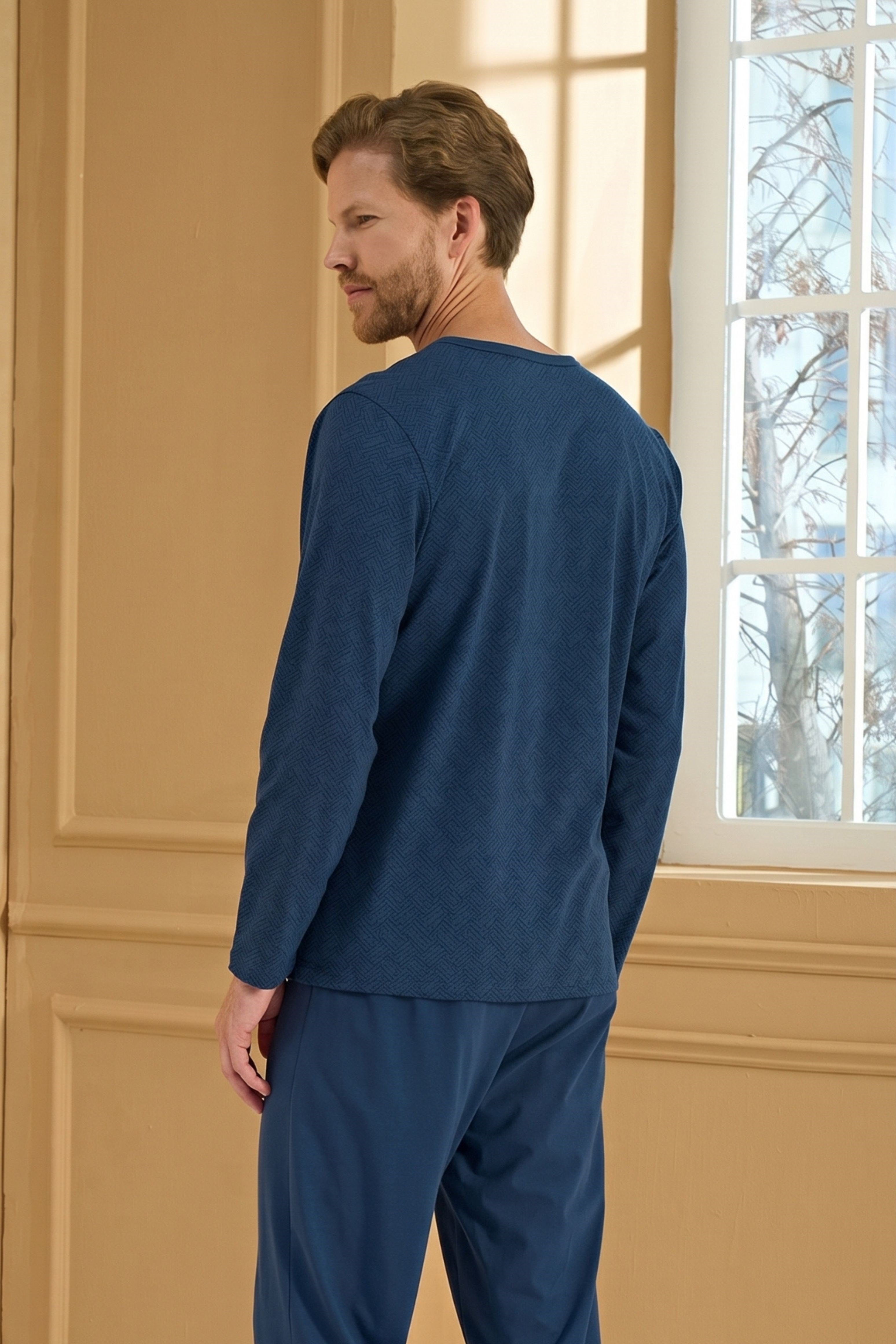Erkek Mavi Pijama Üstü