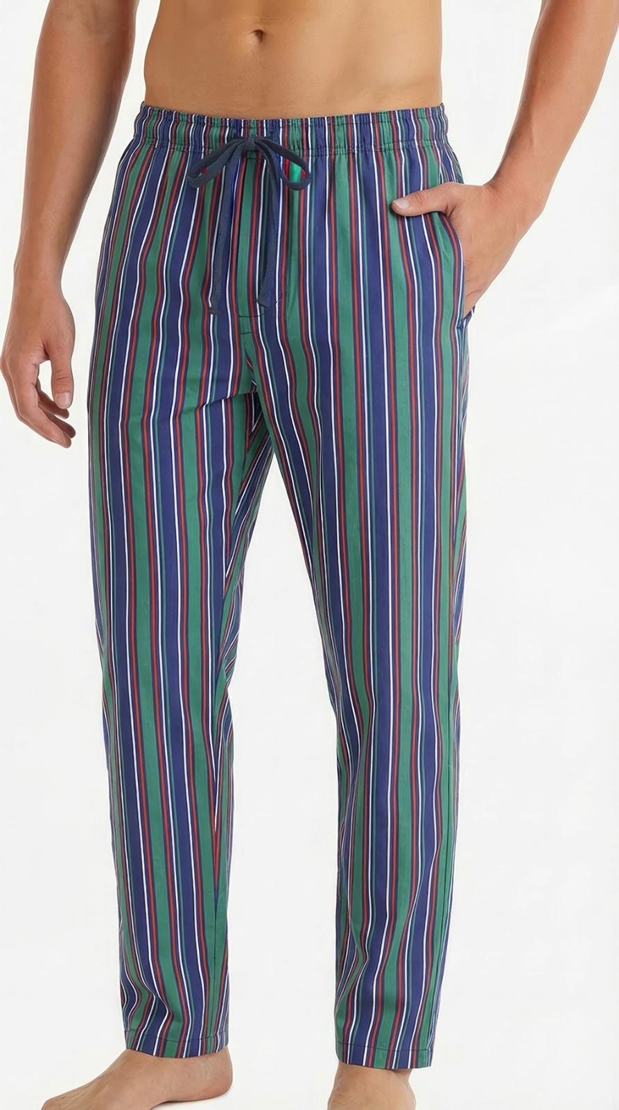 Erkek Renkli Çizgili Dokuma Viskon Pijama Altı