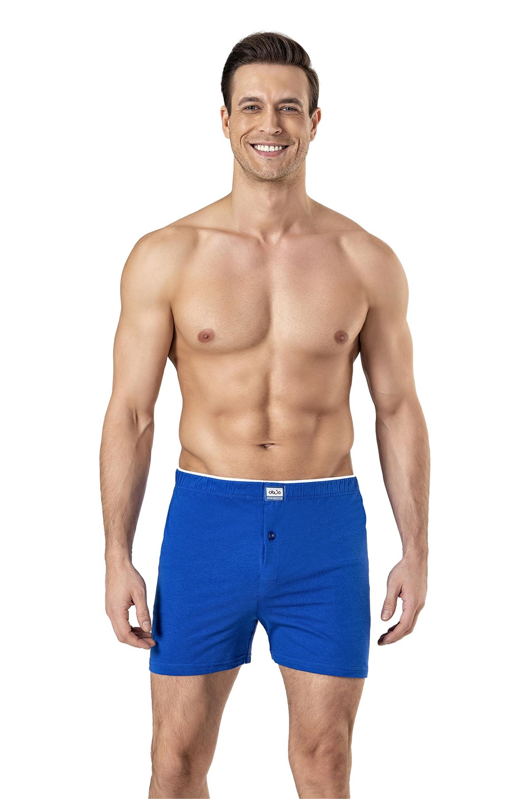 Erkek Saks Mavi Havlu Bel Boxer