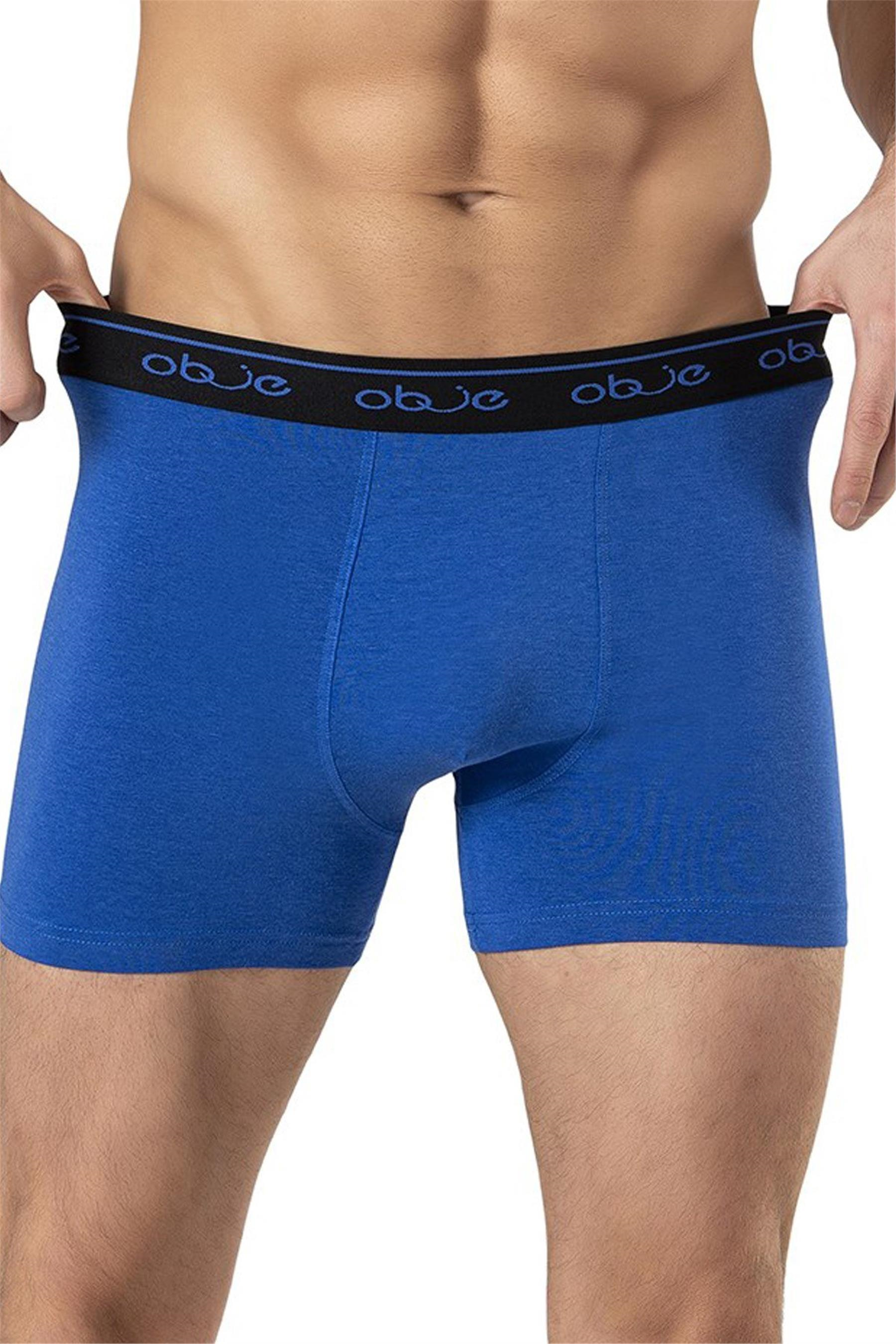 Erkek Saks Mavi Penye Modal Boxer
