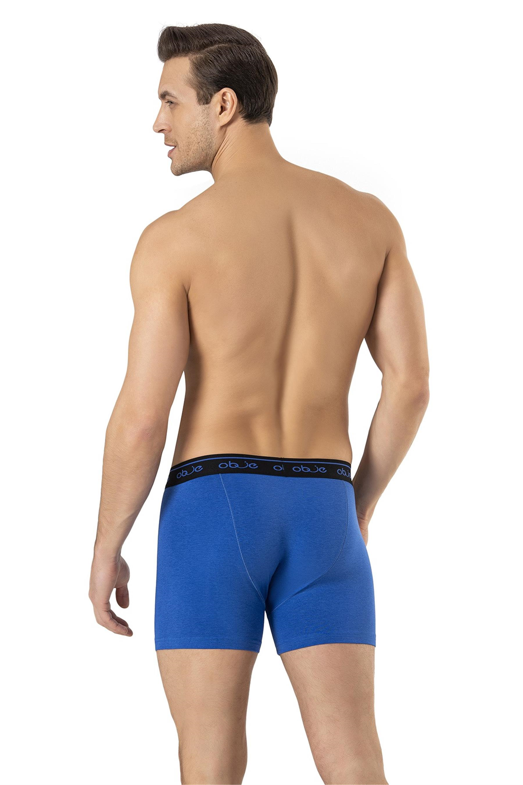 Erkek Saks Mavi Penye Modal Boxer