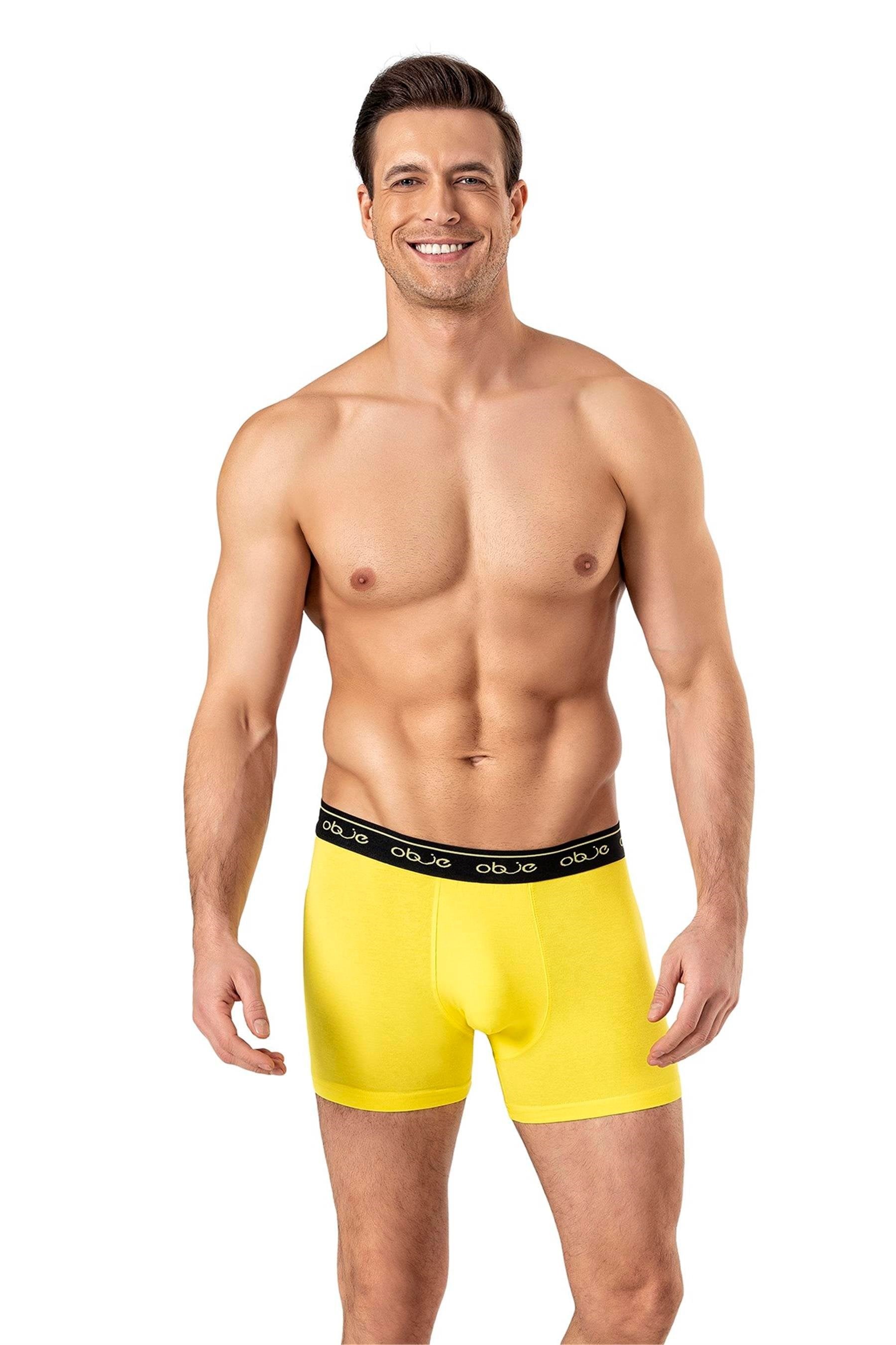 Erkek Sarı Penye Modal Boxer