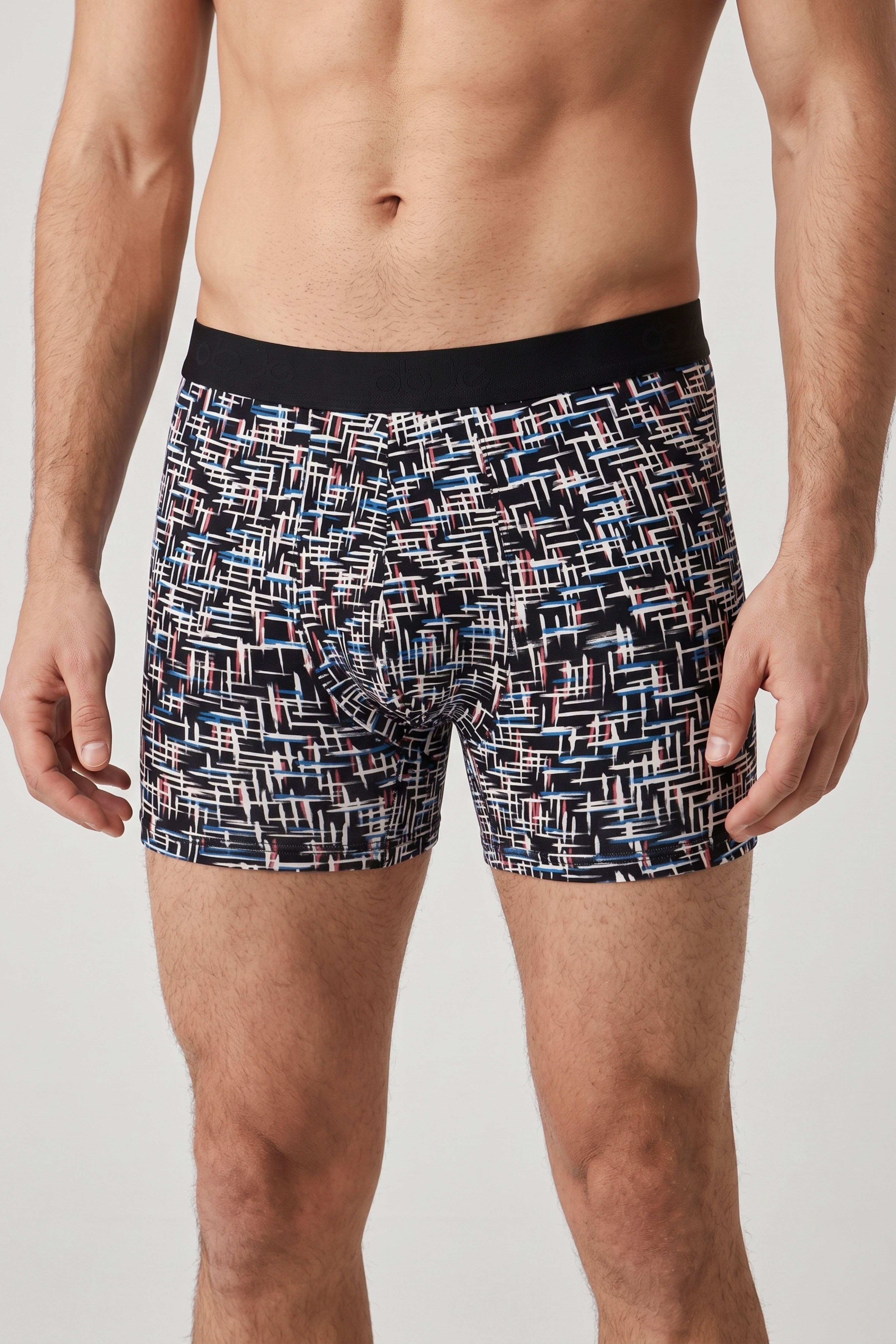 Erkek Siyah Çizgili Zikzaklı Cotton Boxer