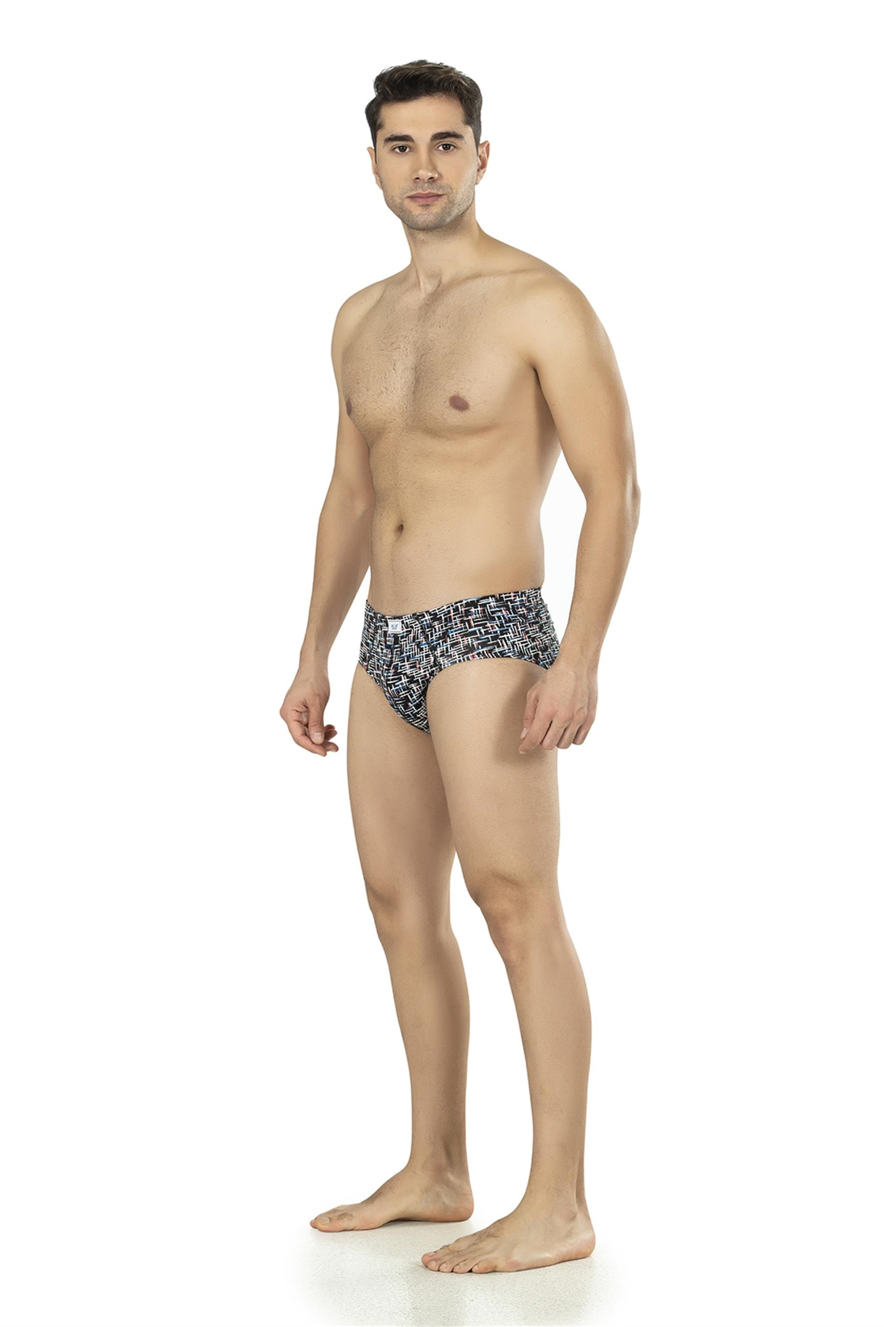 Erkek Siyah Çizgili Zikzaklı Cotton Slip