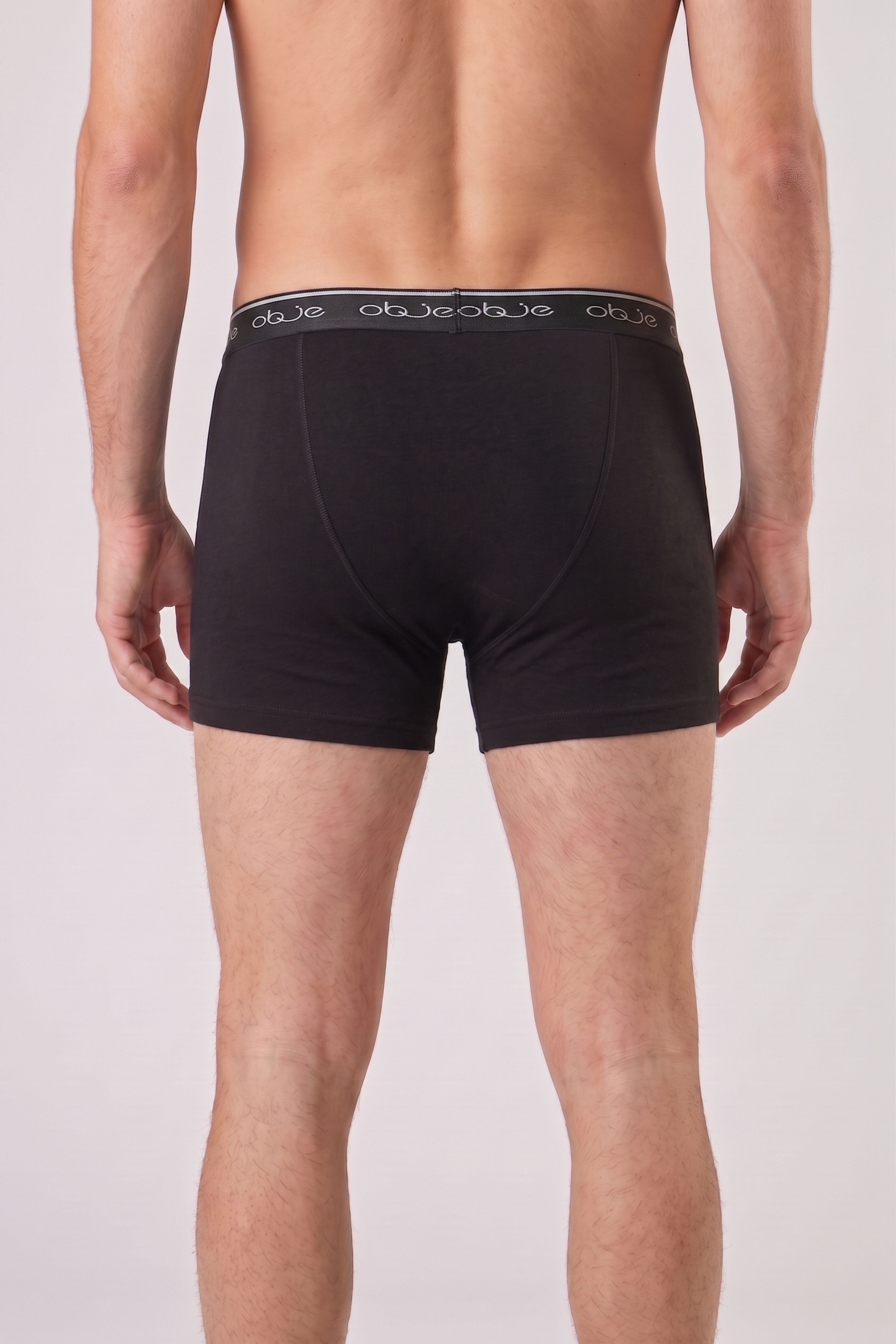 Erkek Siyah Dıştan Lastikli Üç Düğmeli Boxer