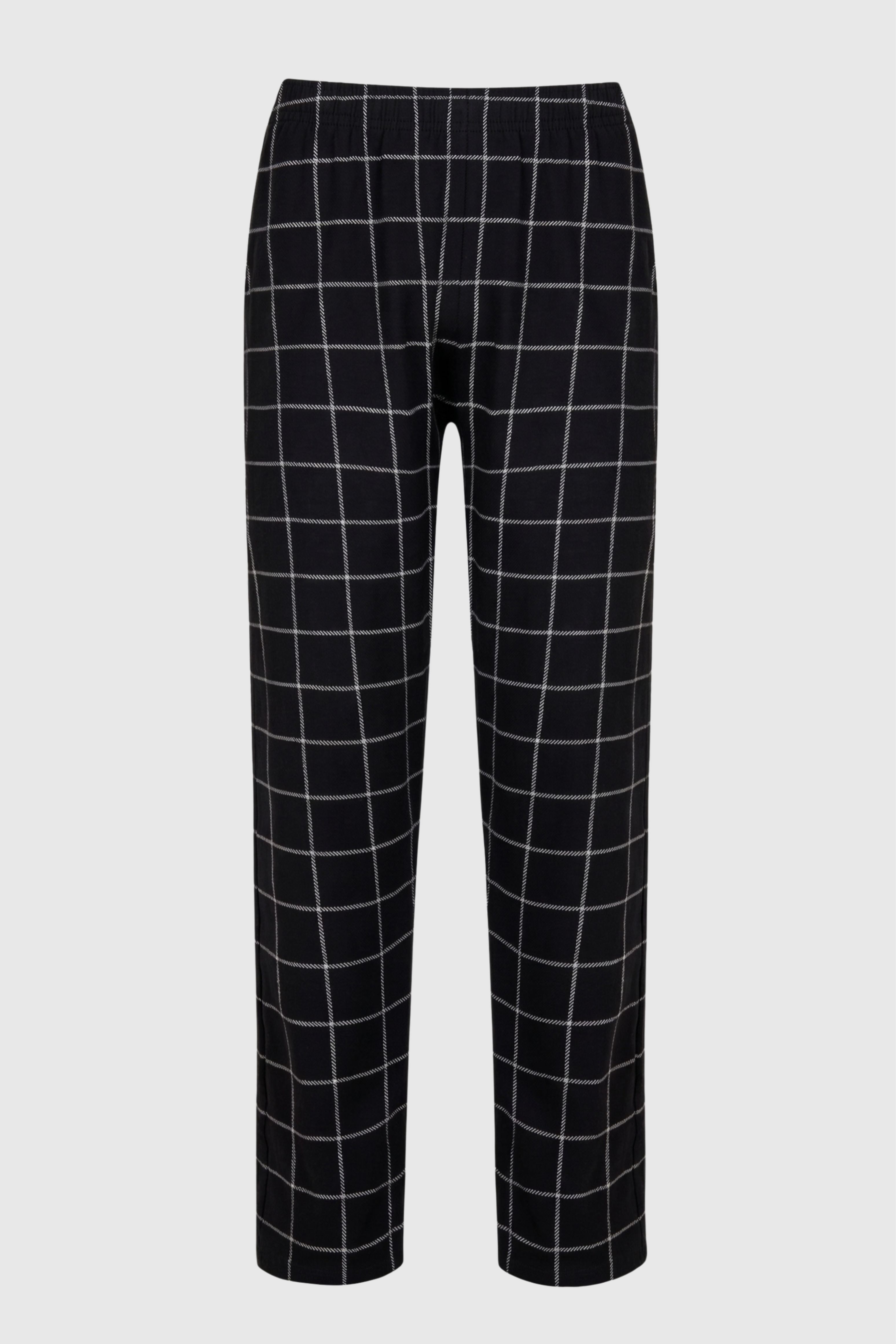 Erkek Siyah Ekose Desen Pijama Altı