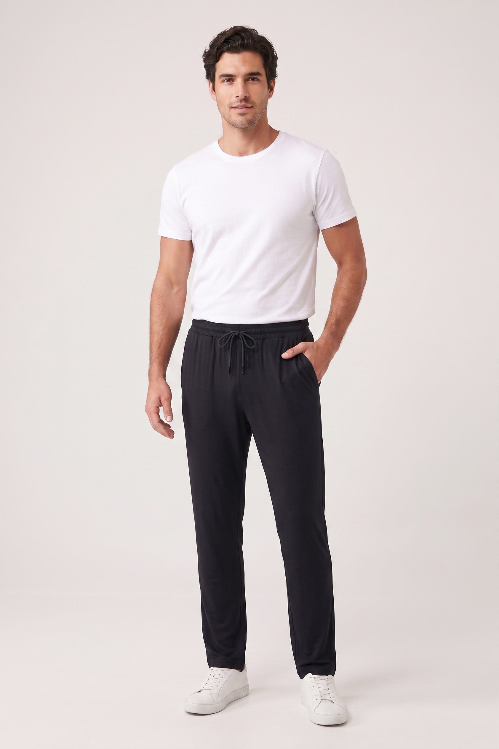 Erkek Siyah Penye Modal Pijama Altı