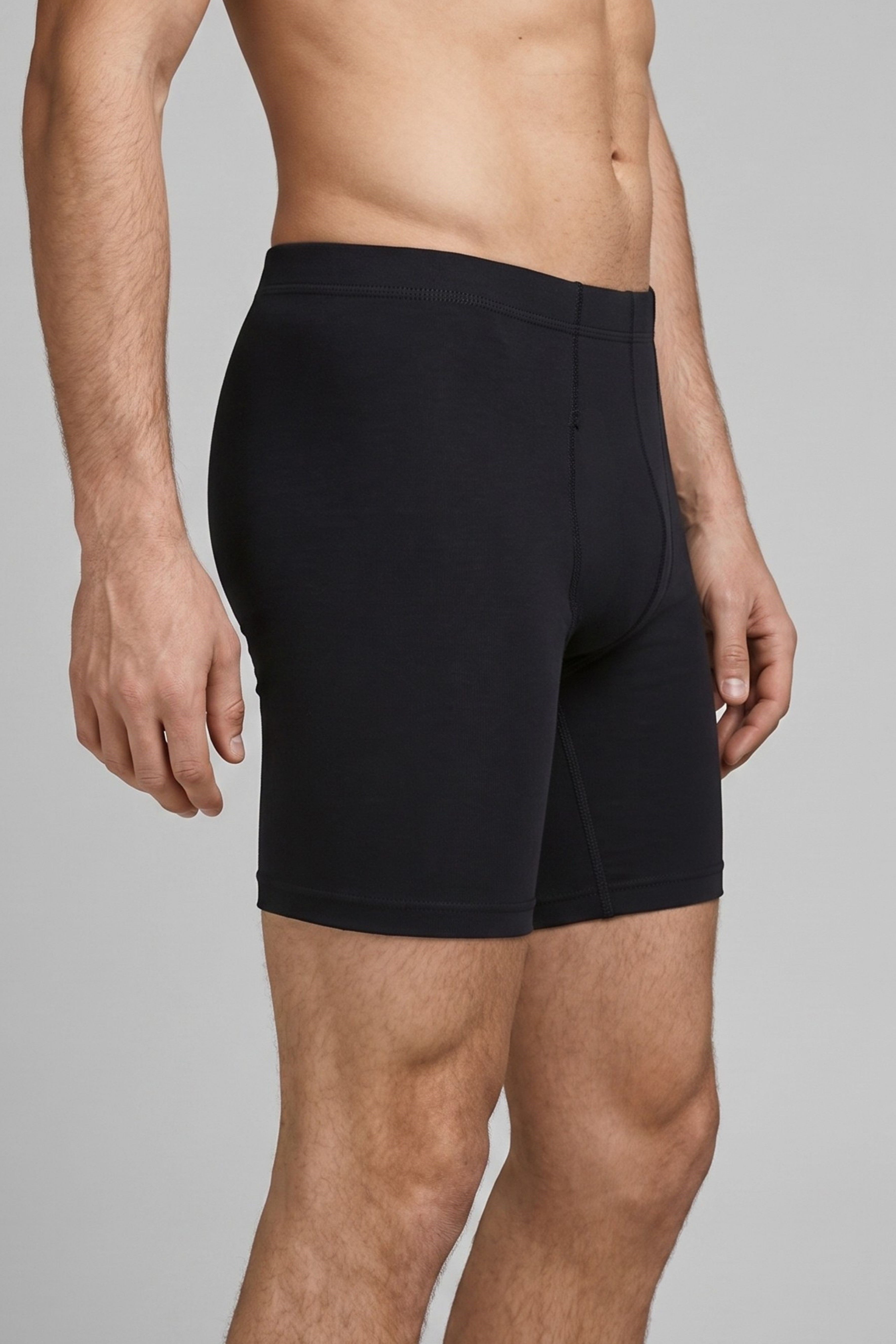 Erkek Siyah Penye Modal Uzun Boxer