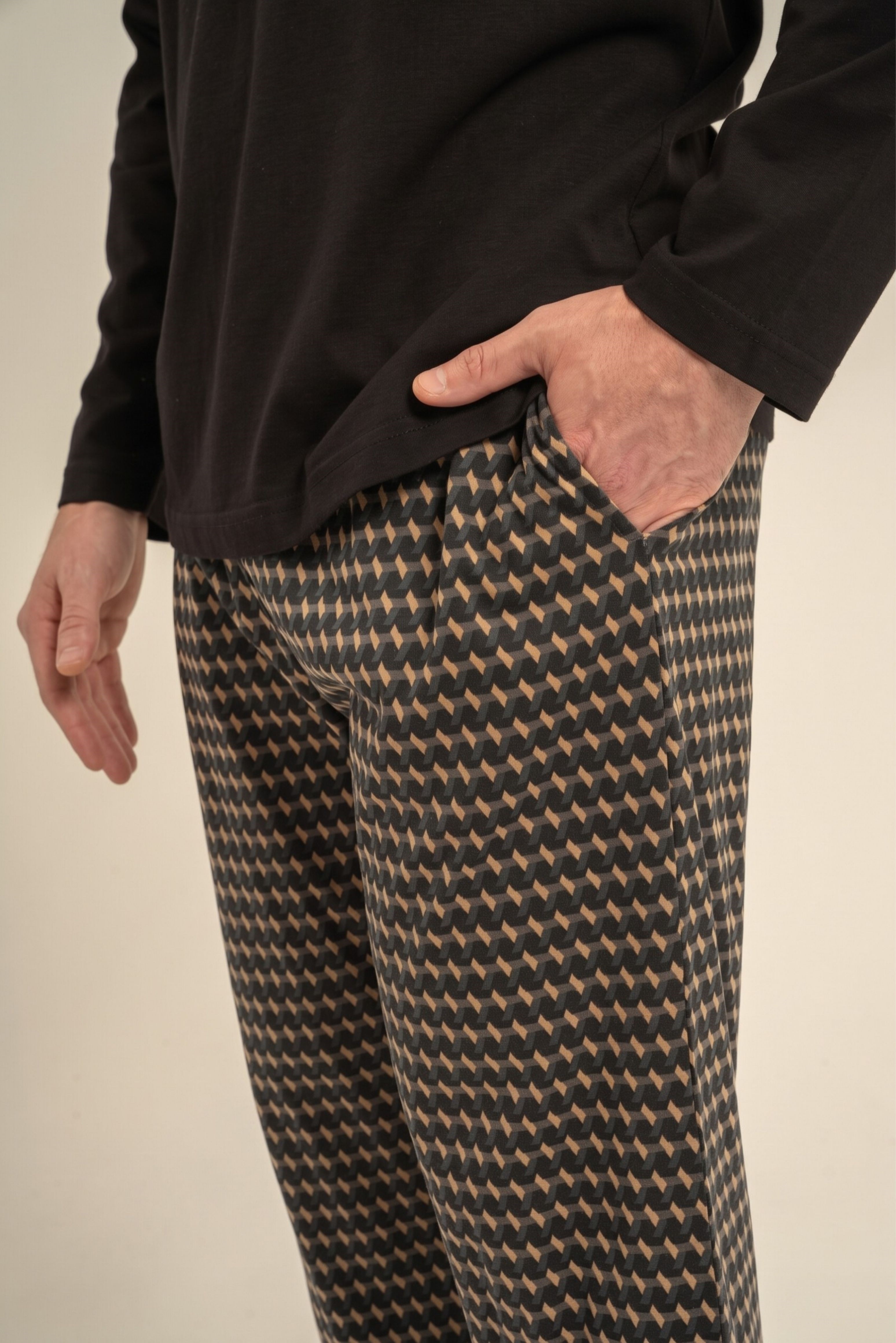 Erkek Siyah Uzun Pijama Altı