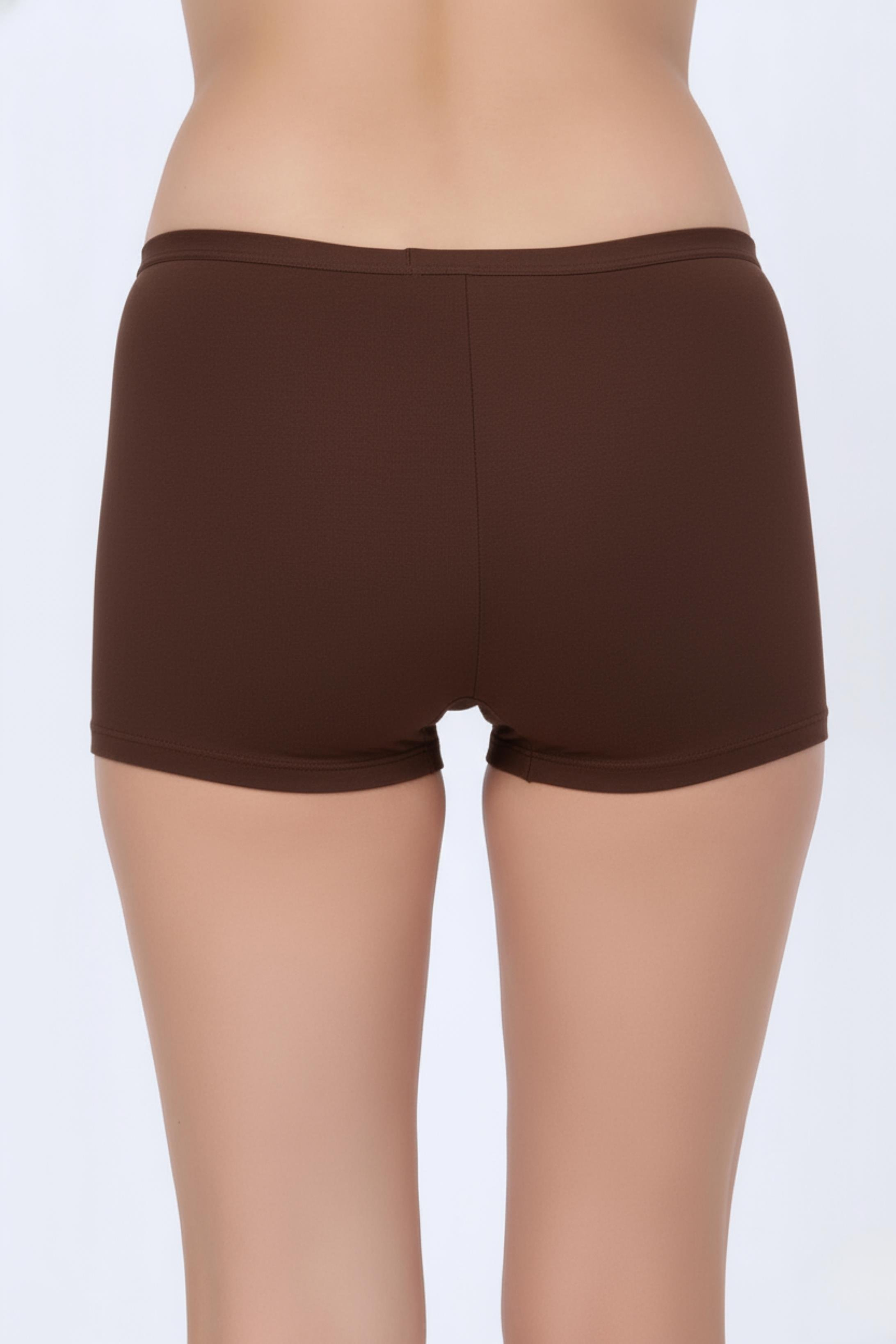 Kadın Acı Kahve Likra Cotton Boxer