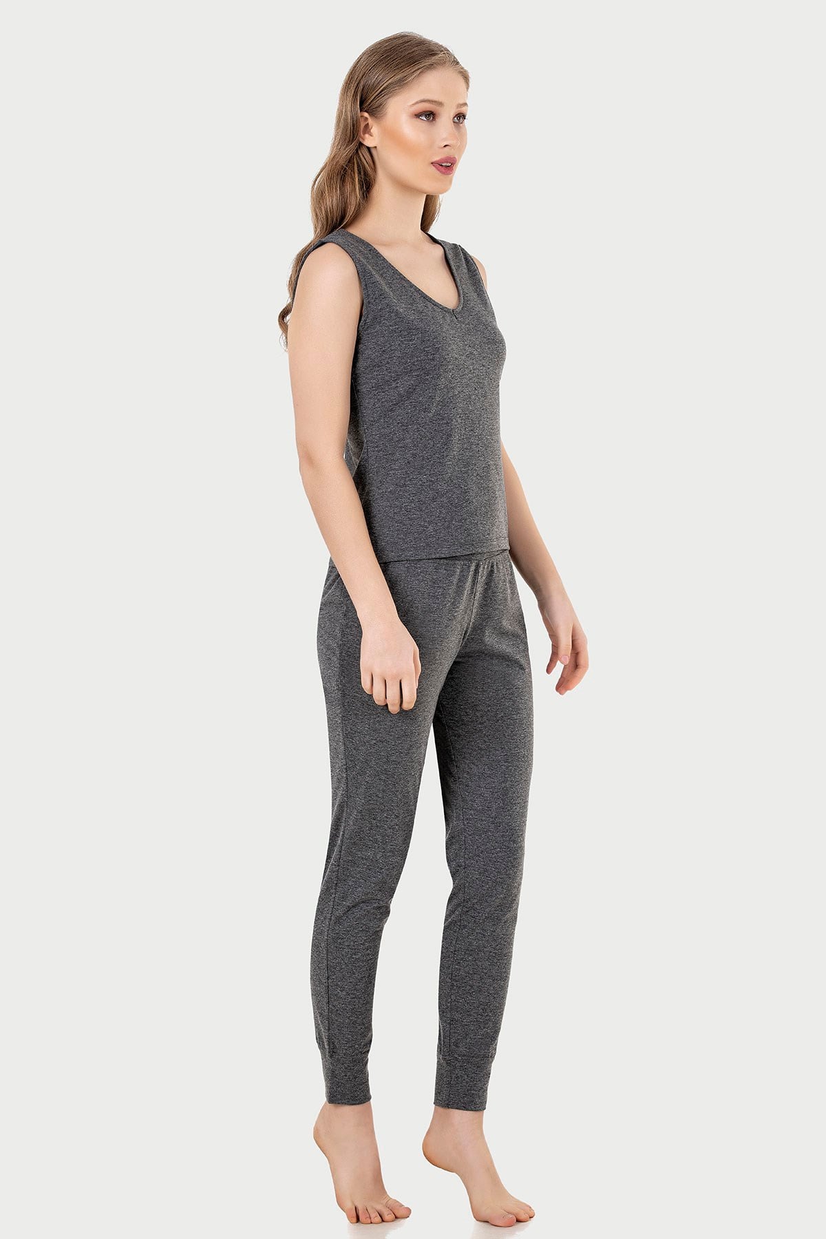Kadın Antrasit Süprem V Yaka Body