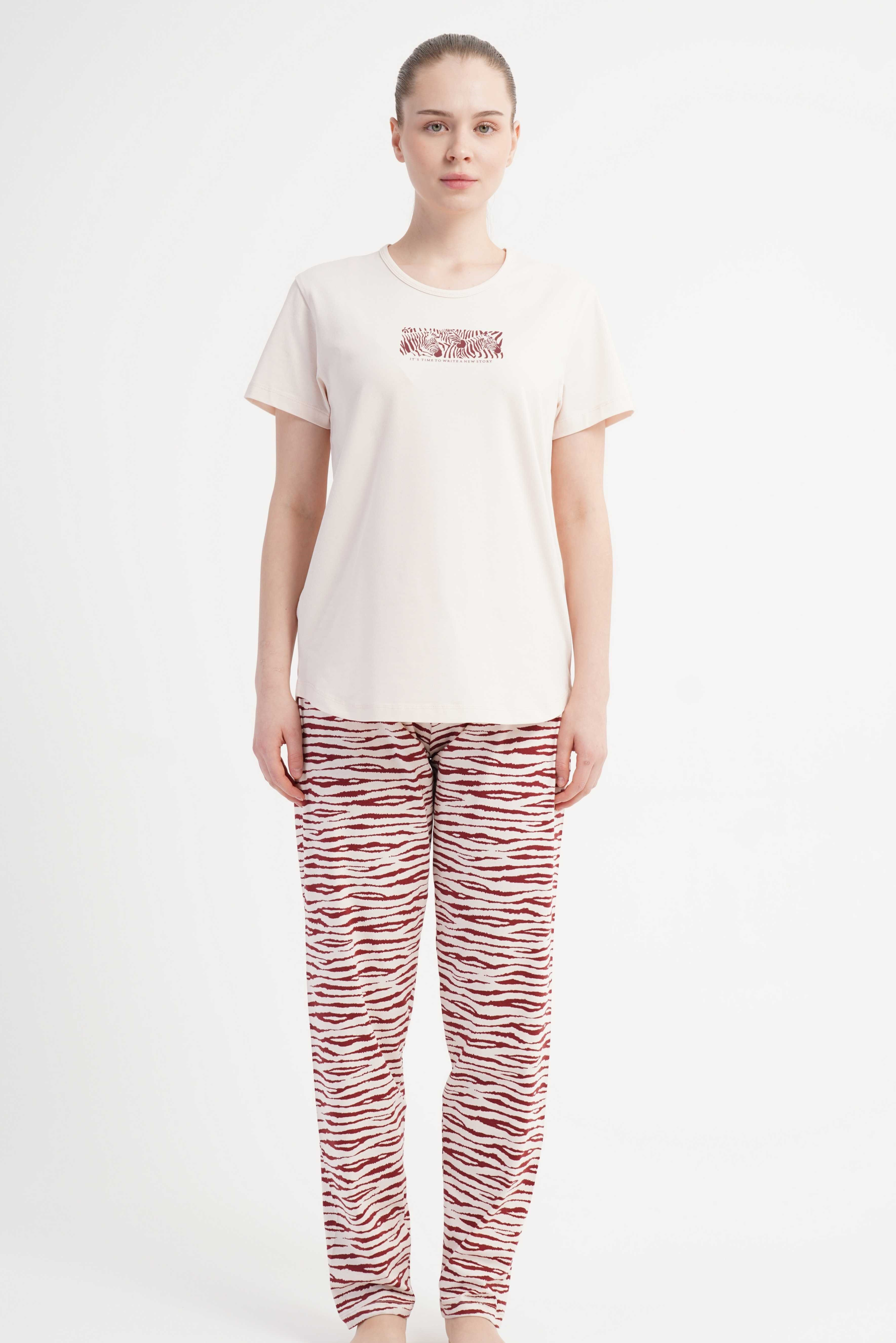 Kadın Bej Lyc Suprem Pijama Altı
