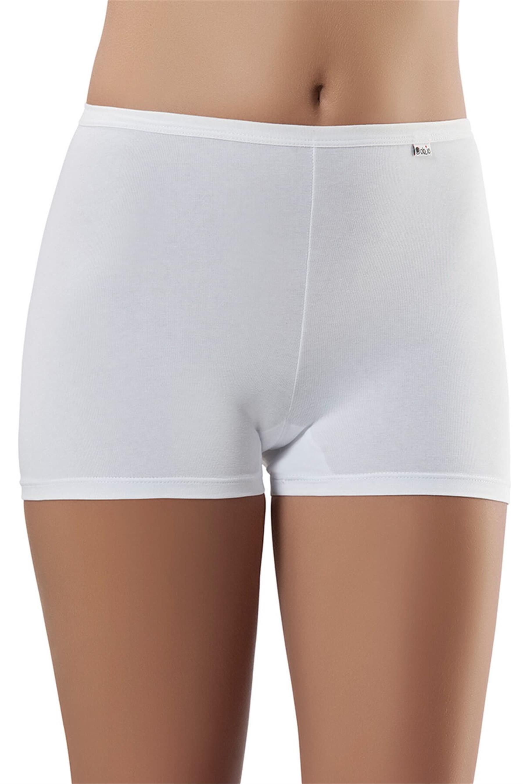 Kadın Beyaz Likra Cotton Boxer