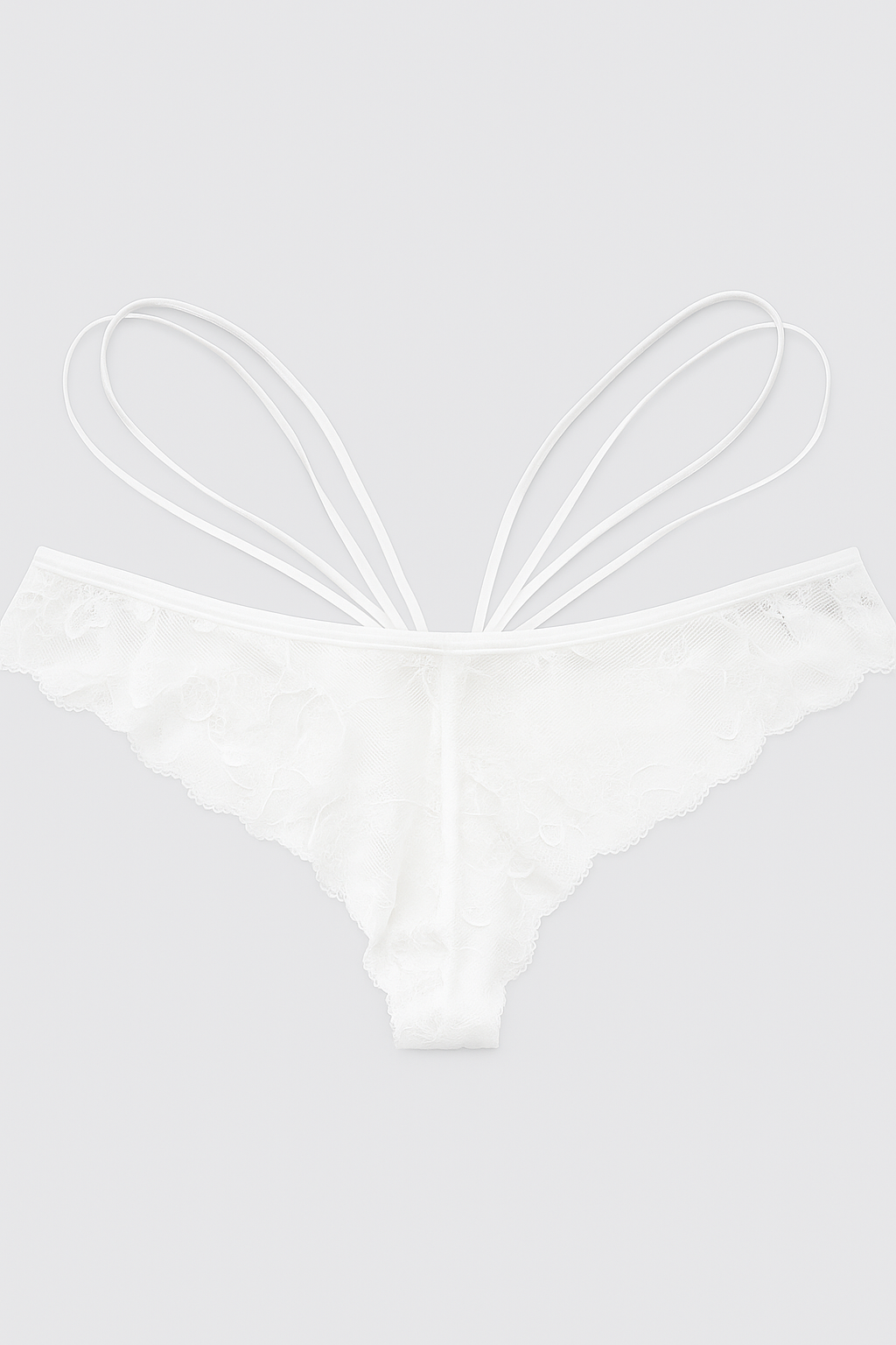 Kadın Ekru Dantelli İpli Slip