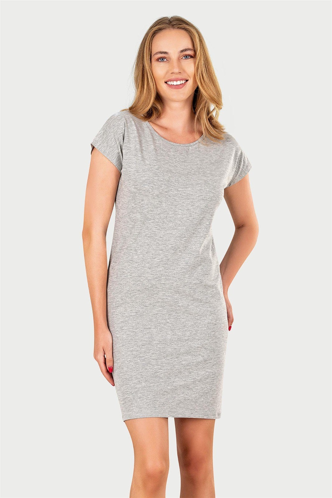 Kadın Grimelanj Düşük Omuz Basic Elbise