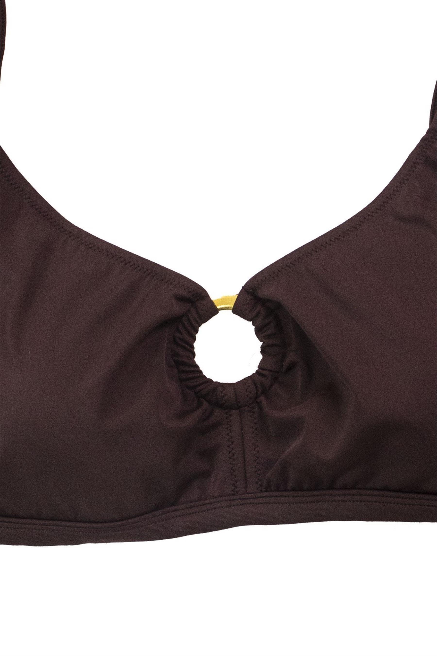 Kadın Kahve Halka Detaylı Bikini Üst