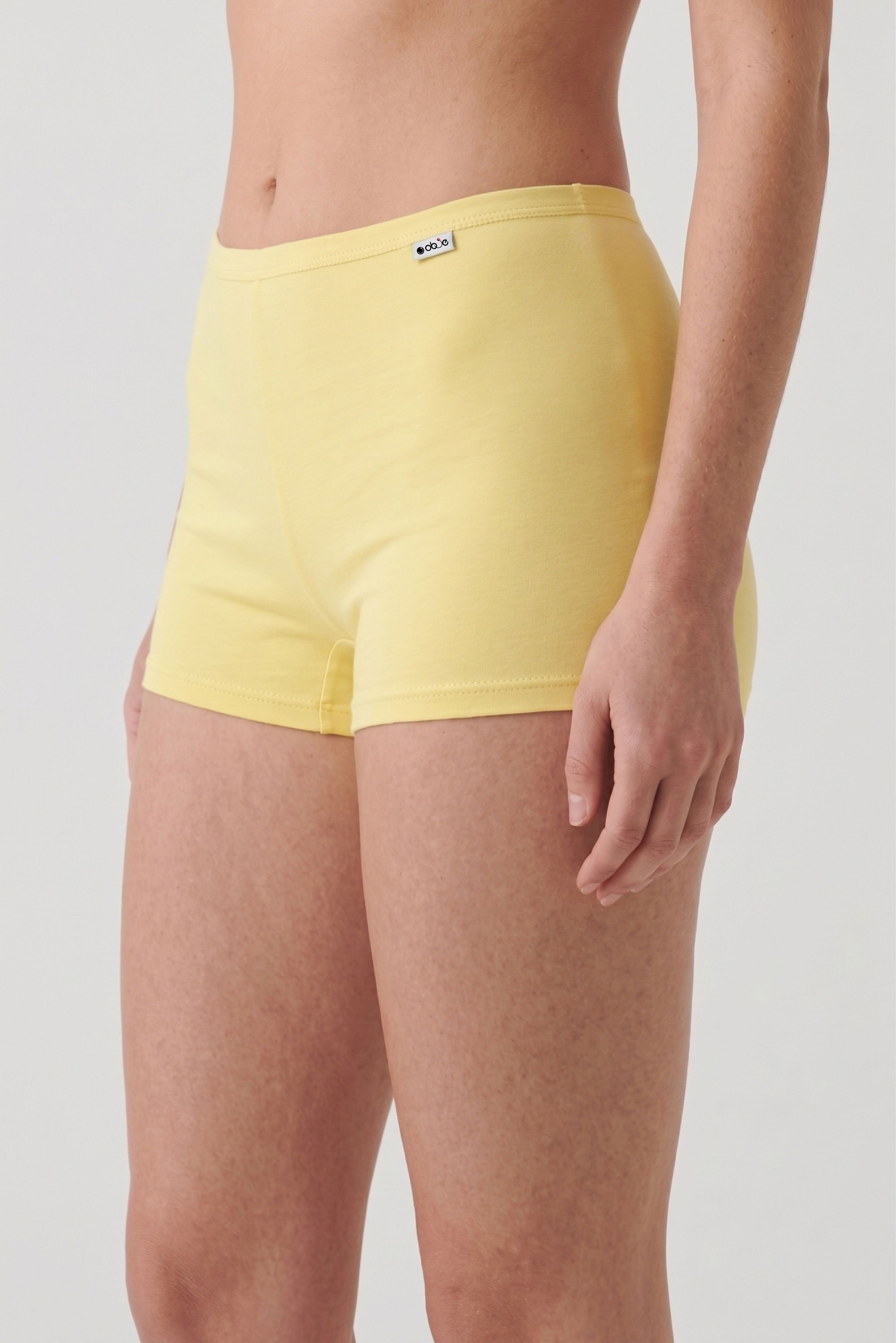 Kadın Limon Sarı Likra Cotton Boxer