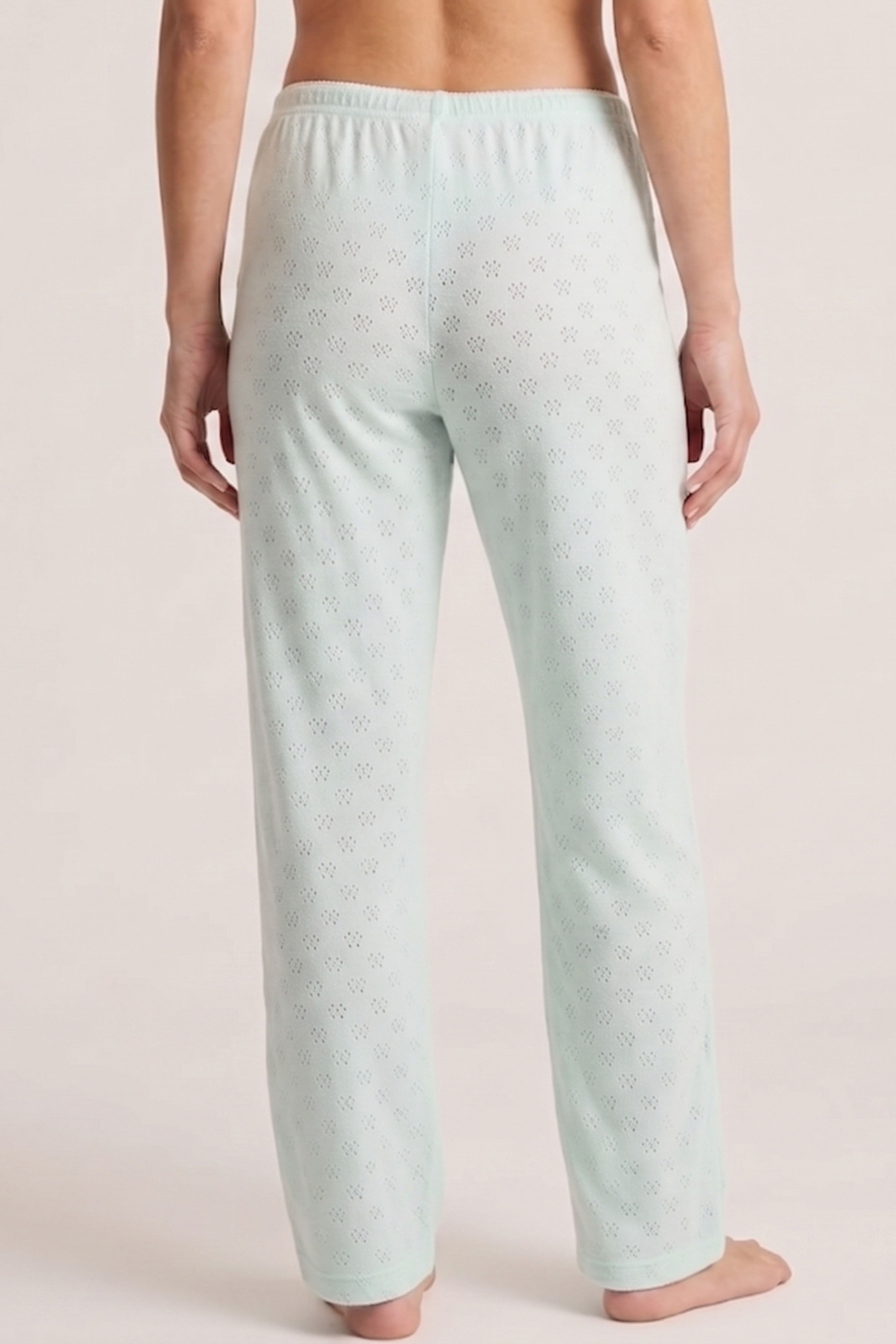 Kadın Mavi Ribana Pijama Altı